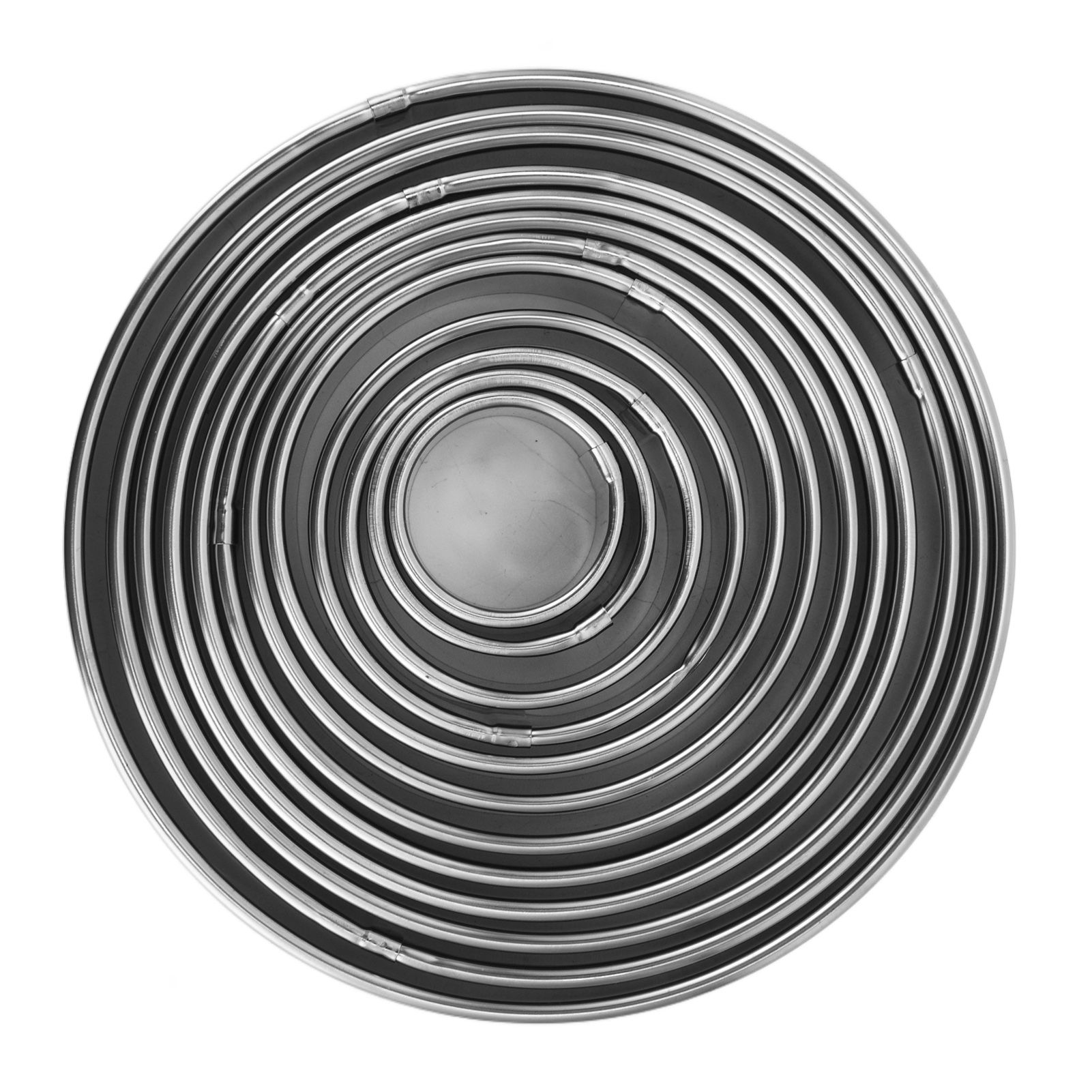 12pcs Portable Round Cookie Molds Mousse Cake Ring Mould Stainless Steel view 10