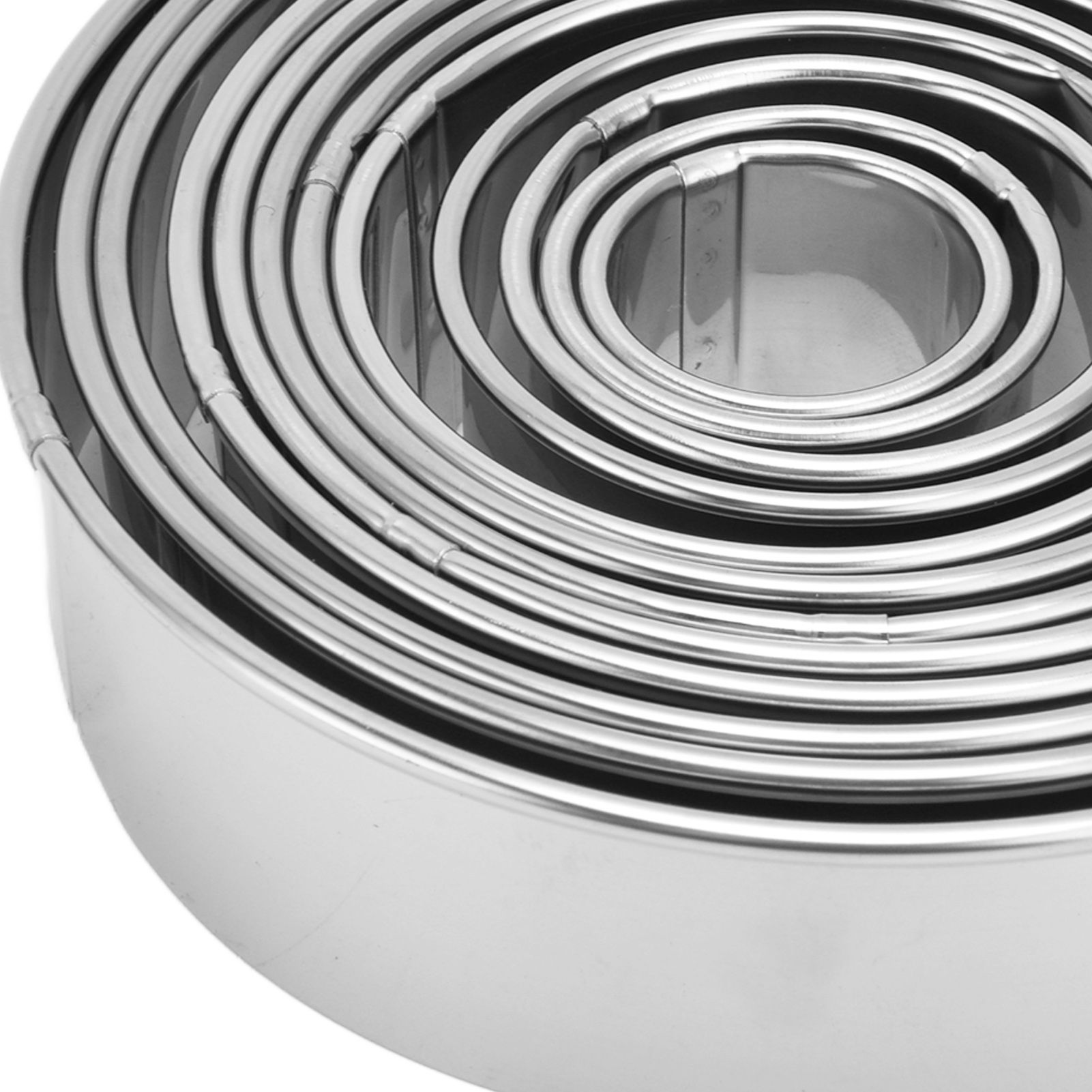 12pcs Portable Round Cookie Molds Mousse Cake Ring Mould Stainless Steel view 14