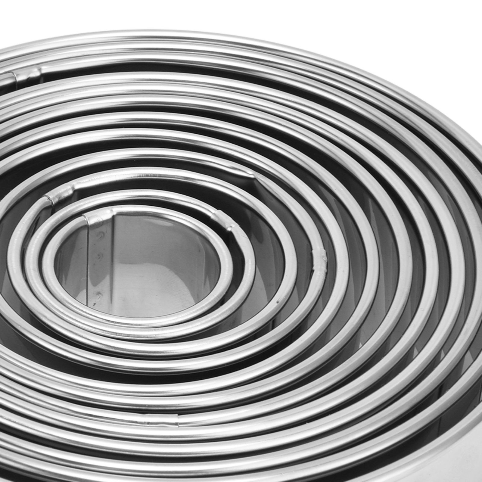 12pcs Portable Round Cookie Molds Mousse Cake Ring Mould Stainless Steel view 15