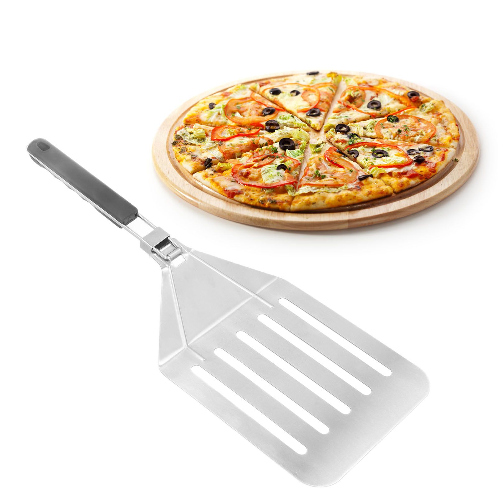 Pizza Peel Shovel Spatula Paddle Stainless Steel Foldable Slotted Transfer view 12