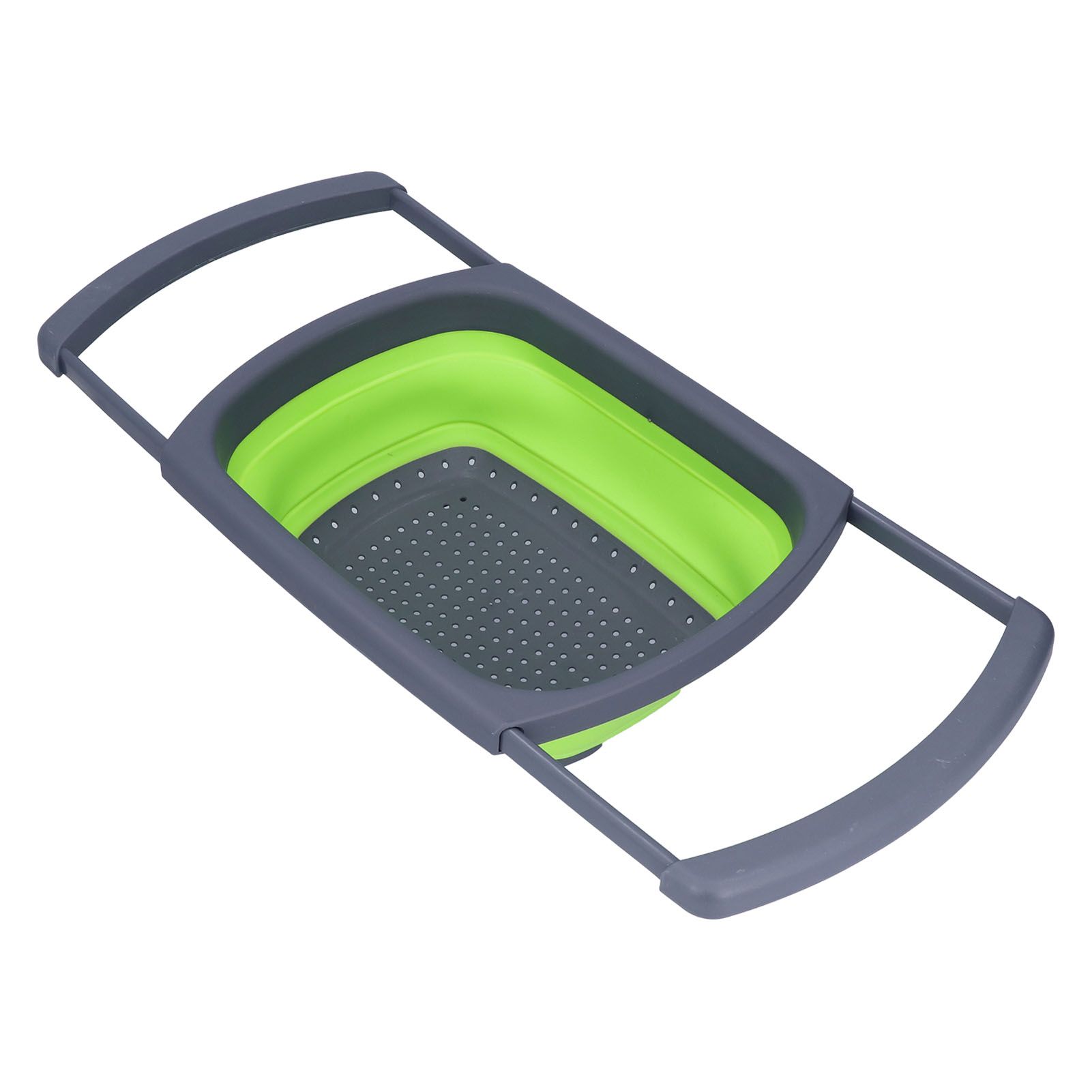 Green Foldable Drain Basket Silicone Collapsible Fruit Vegetable Wash Strainer view 5