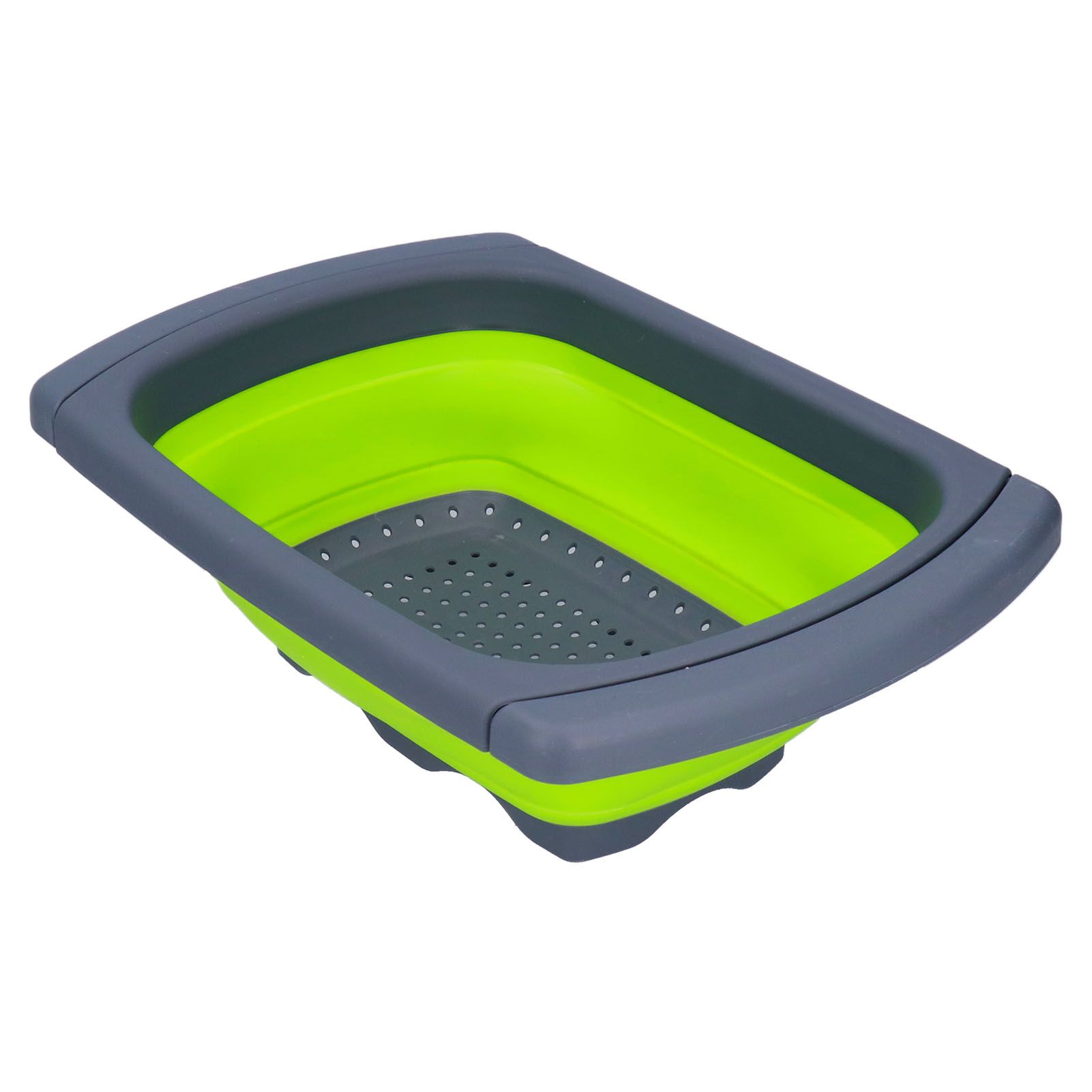Green Foldable Drain Basket Silicone Collapsible Fruit Vegetable Wash Strainer view 7