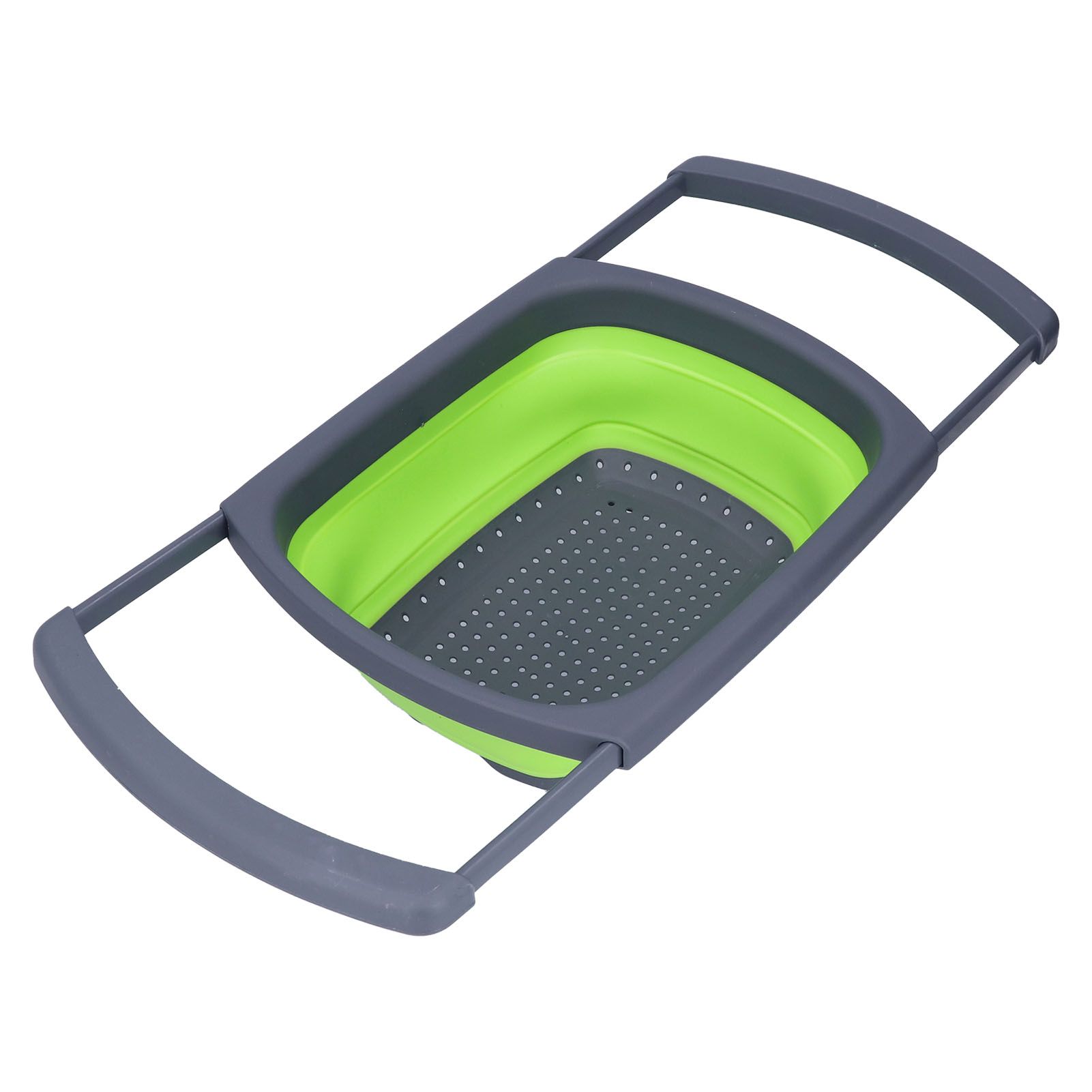 Green Foldable Drain Basket Silicone Collapsible Fruit Vegetable Wash Strainer view 8