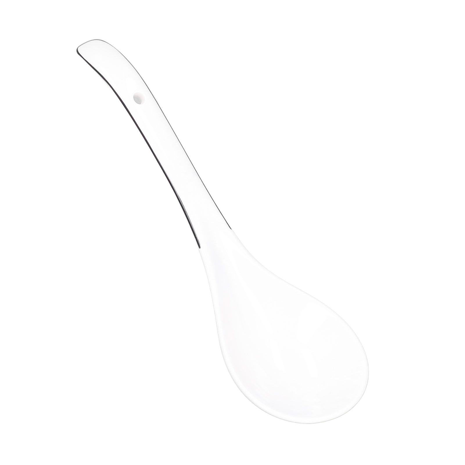 Large Porcelain Spoon White Multipurpose Long Handle Ceramic Porridge Spoon