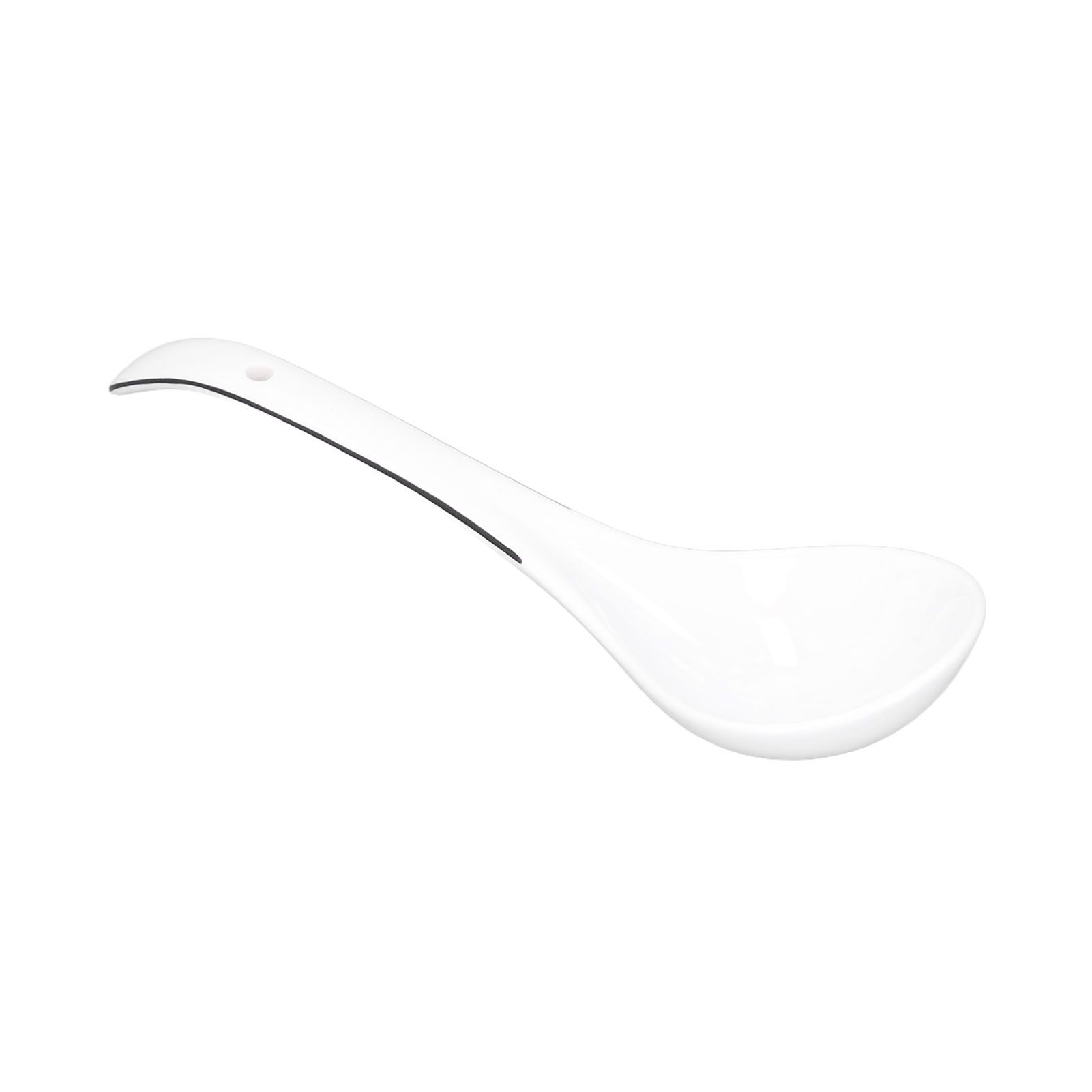 Large Porcelain Spoon White Multipurpose Long Handle Ceramic Porridge Spoon view 4