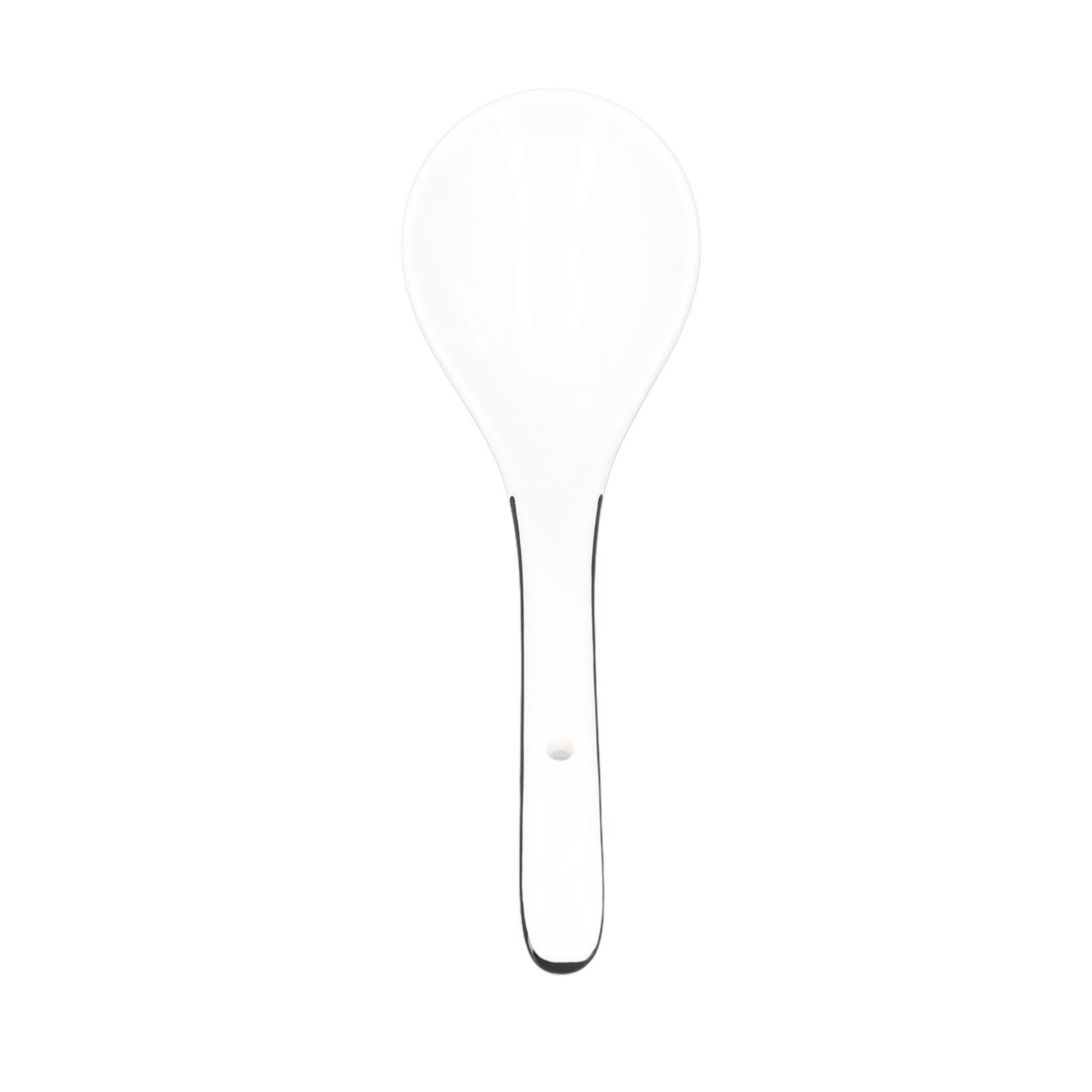 Large Porcelain Spoon White Multipurpose Long Handle Ceramic Porridge Spoon view 5