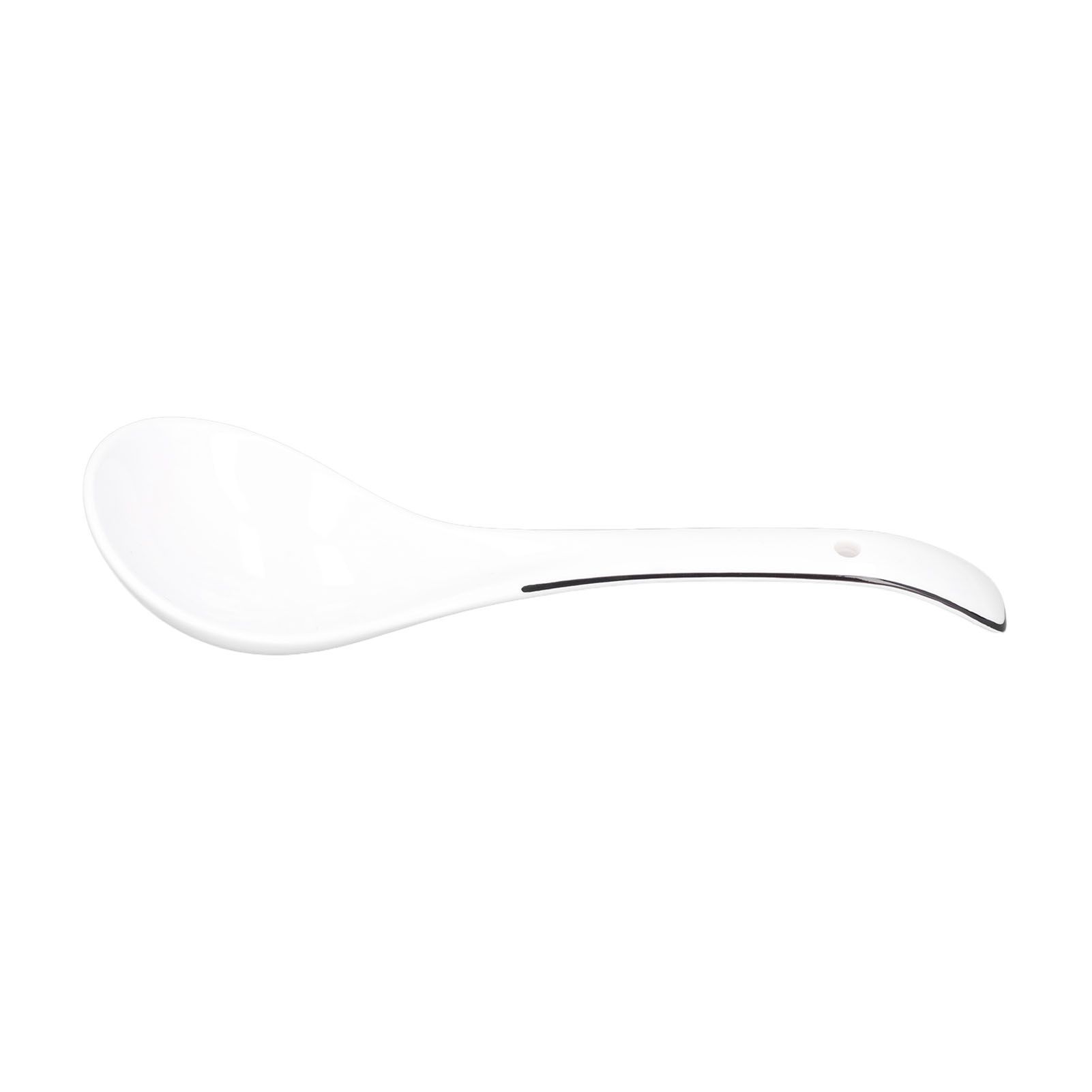 Large Porcelain Spoon White Multipurpose Long Handle Ceramic Porridge Spoon view 9