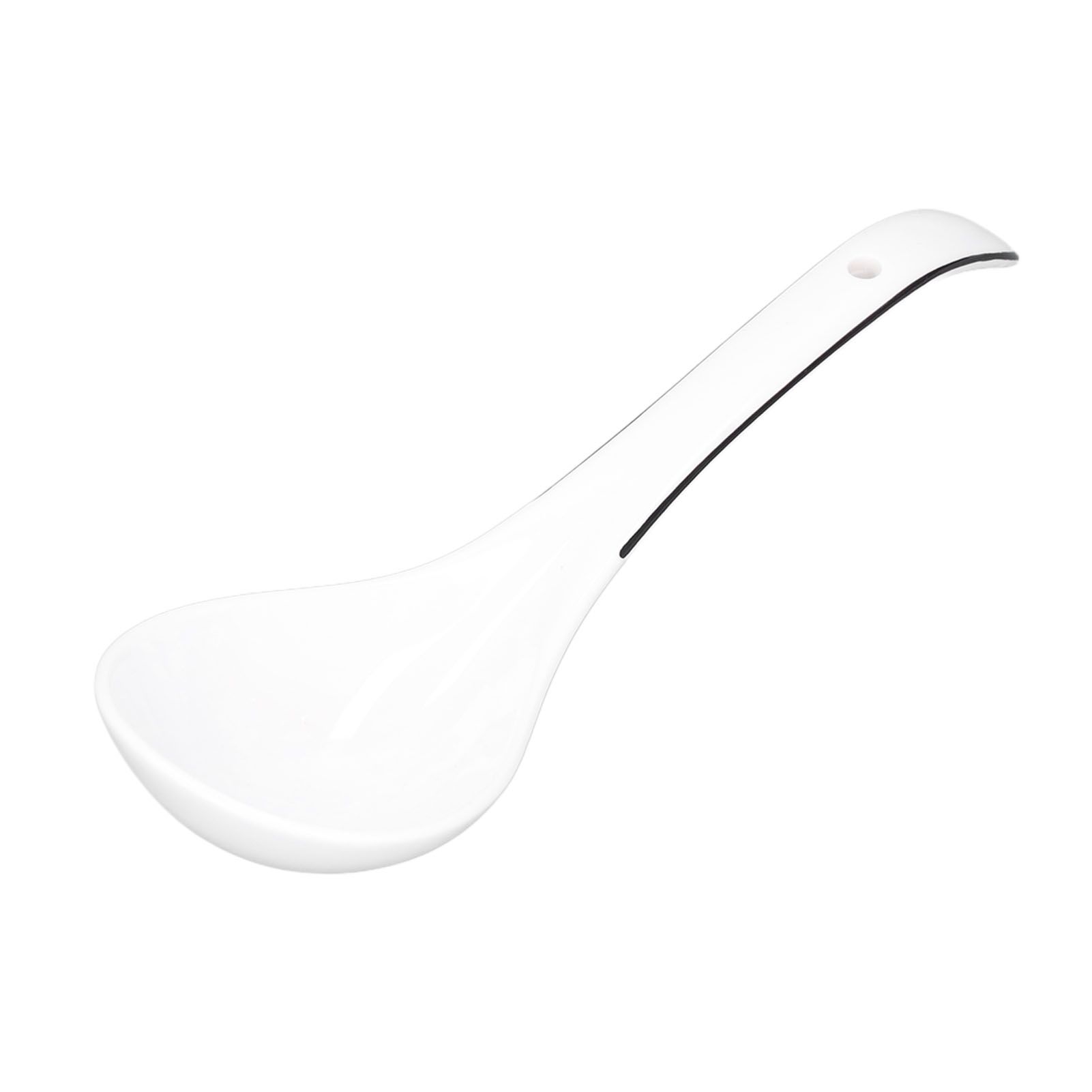 Large Porcelain Spoon White Multipurpose Long Handle Ceramic Porridge Spoon view 10