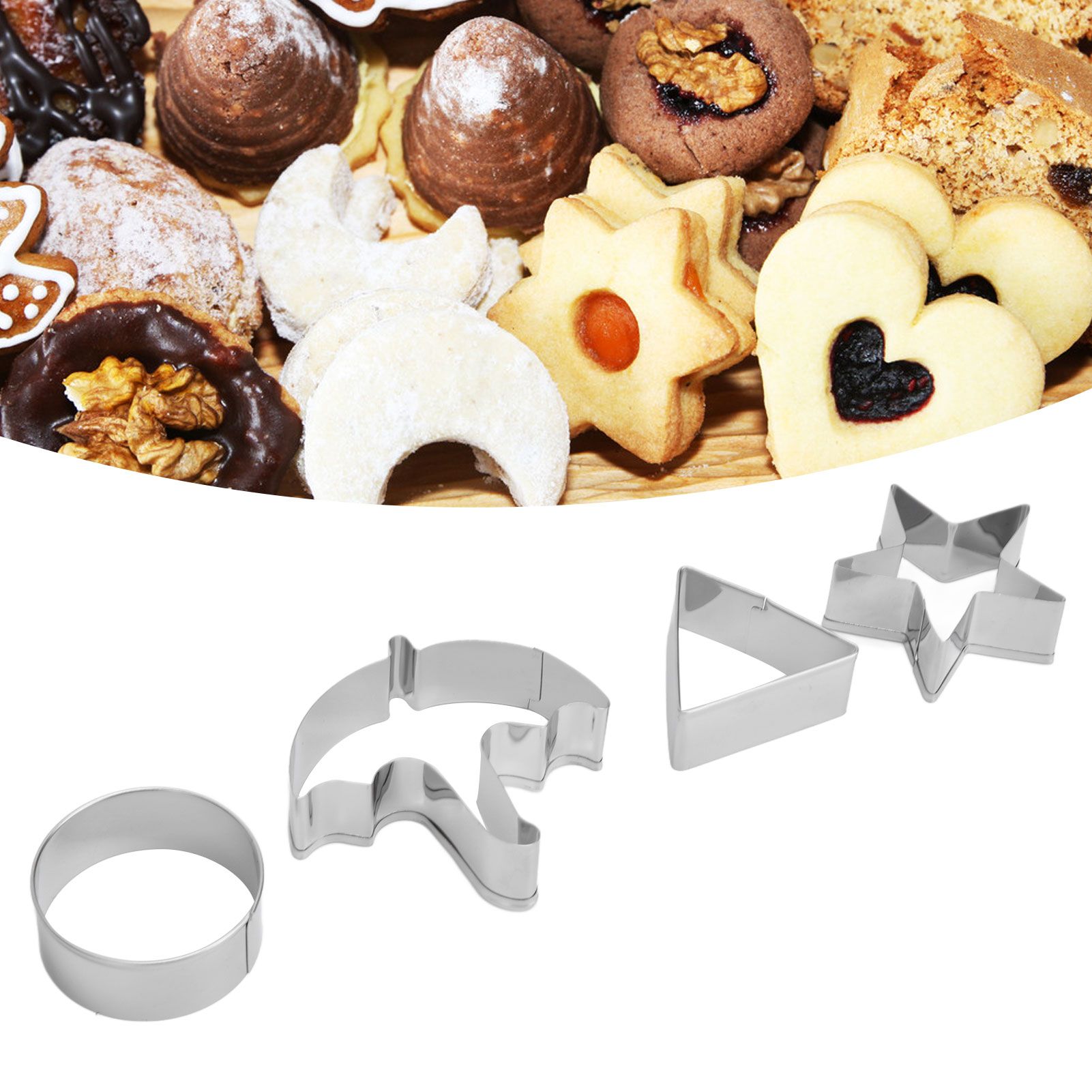 5Pcs/Set Sugar Candy Pie Mold Cutter Stainless Steel Cookies Chocolate Mold view 11