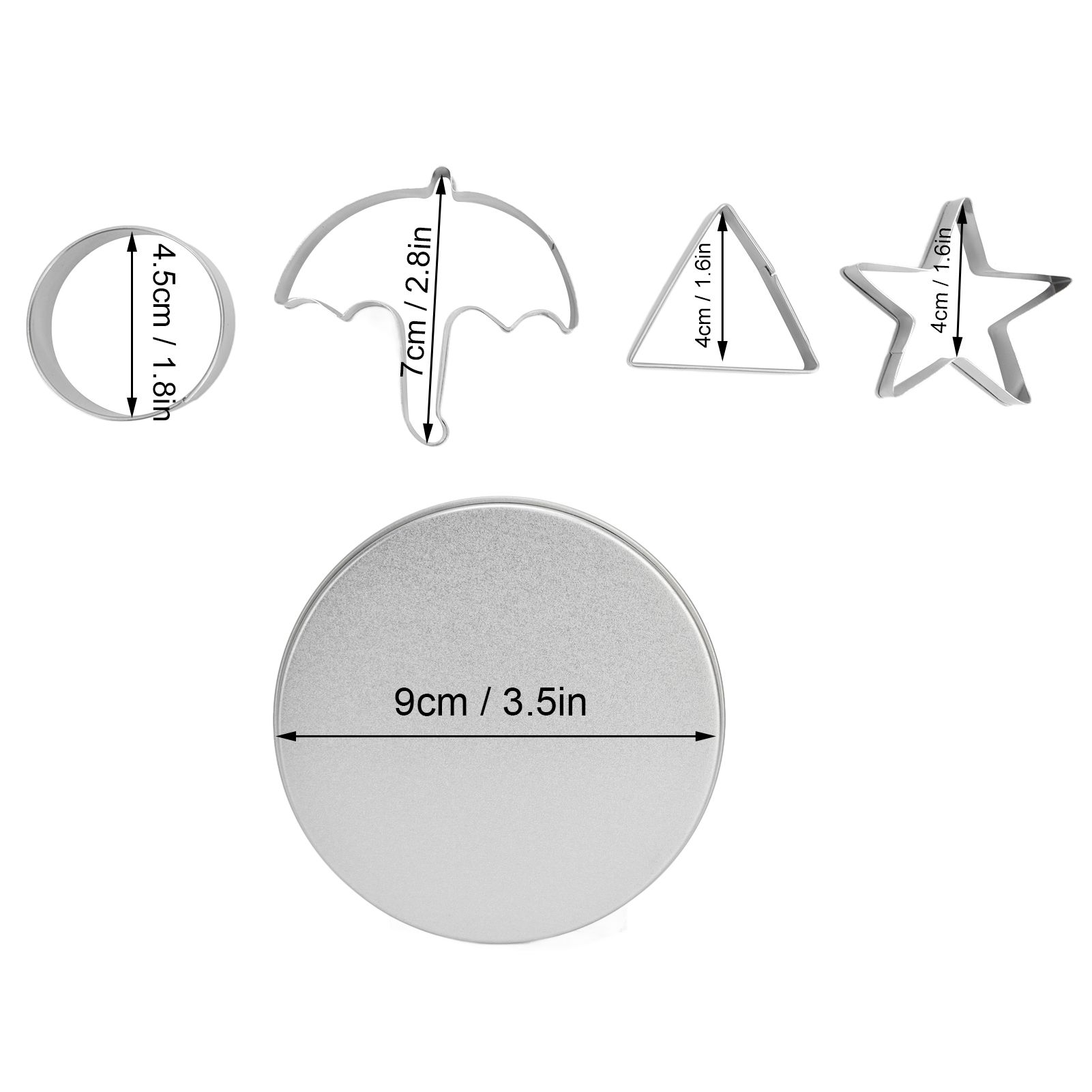 5Pcs/Set Sugar Candy Pie Mold Cutter Stainless Steel Cookies Chocolate Mold view 13
