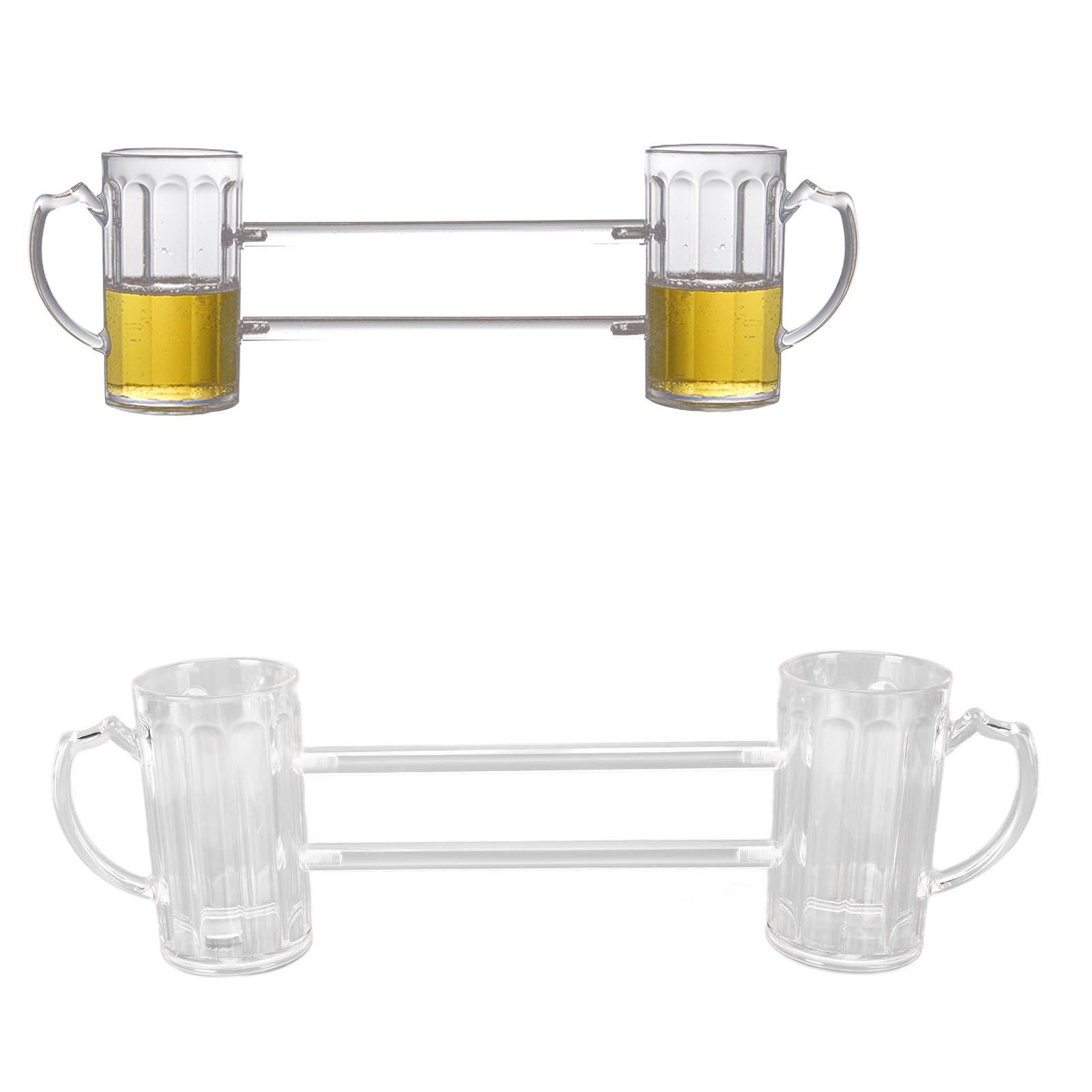 Beer Mug Siamese Anti Drop Exquisite Ergonomics Handle Glass Beer Stein with view 11