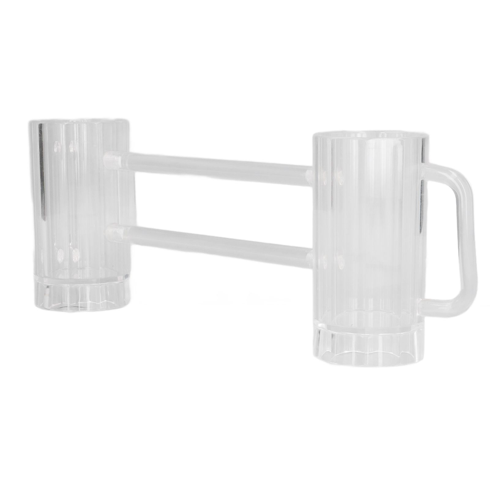 Beer Mug Acrylic Double Conjoined Beer Glass with Handle for Bar KTV Game view 4