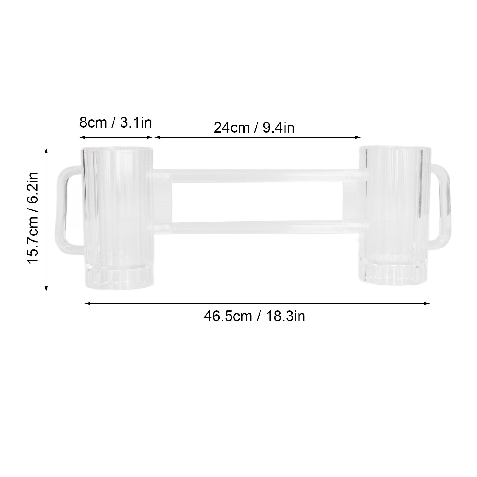 Beer Mug Acrylic Double Conjoined Beer Glass with Handle for Bar KTV Game view 13
