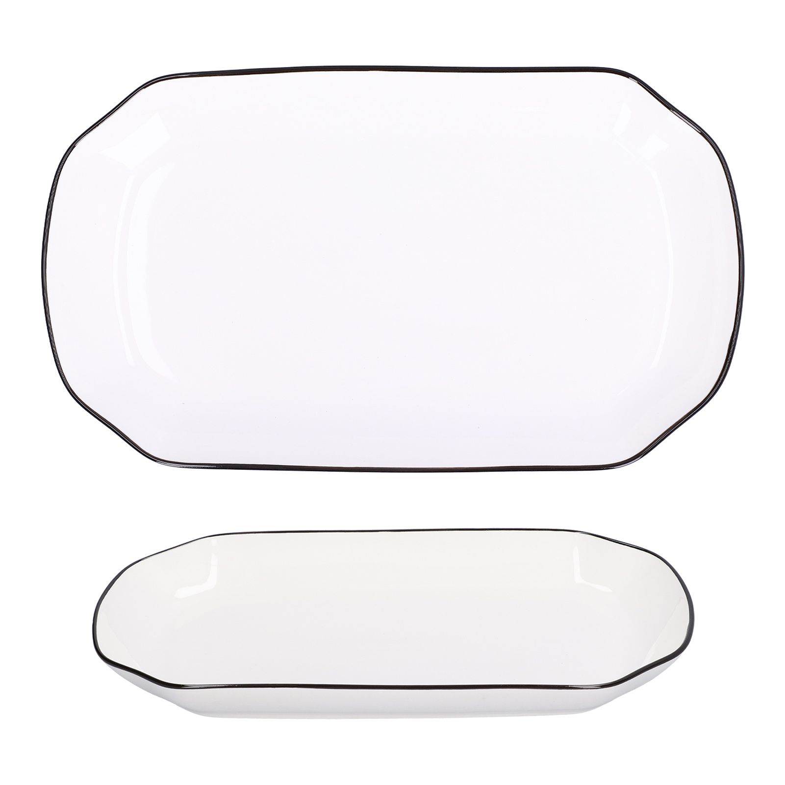 12in Dinner Plate Dish 550ml White Ceramic Noodle Soup Fish Plate Kitchen view 10