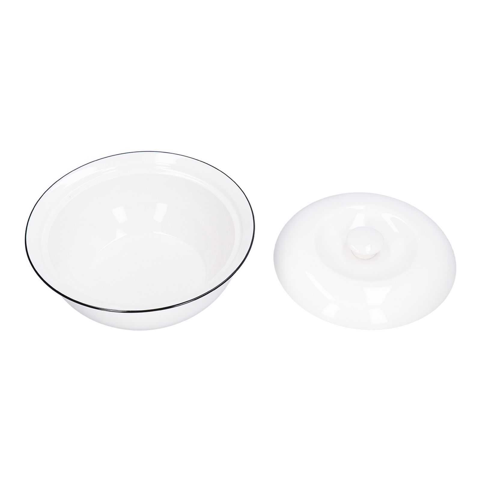 9in Soup Bowl with Lid Large Capacity 1500ml Stew Bowl Harmless White Ceramic