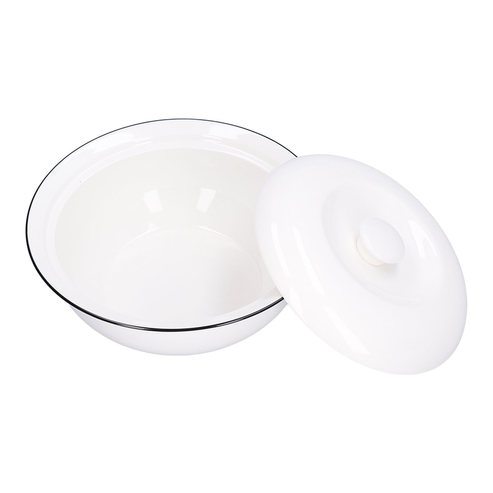 9in Soup Bowl with Lid Large Capacity 1500ml Stew Bowl Harmless White Ceramic view 4