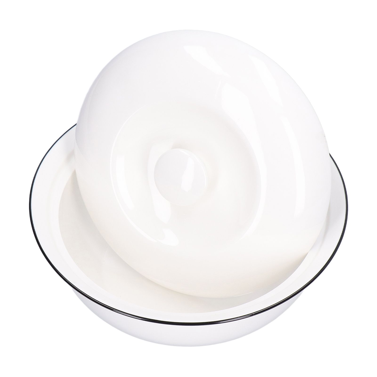 9in Soup Bowl with Lid Large Capacity 1500ml Stew Bowl Harmless White Ceramic view 5