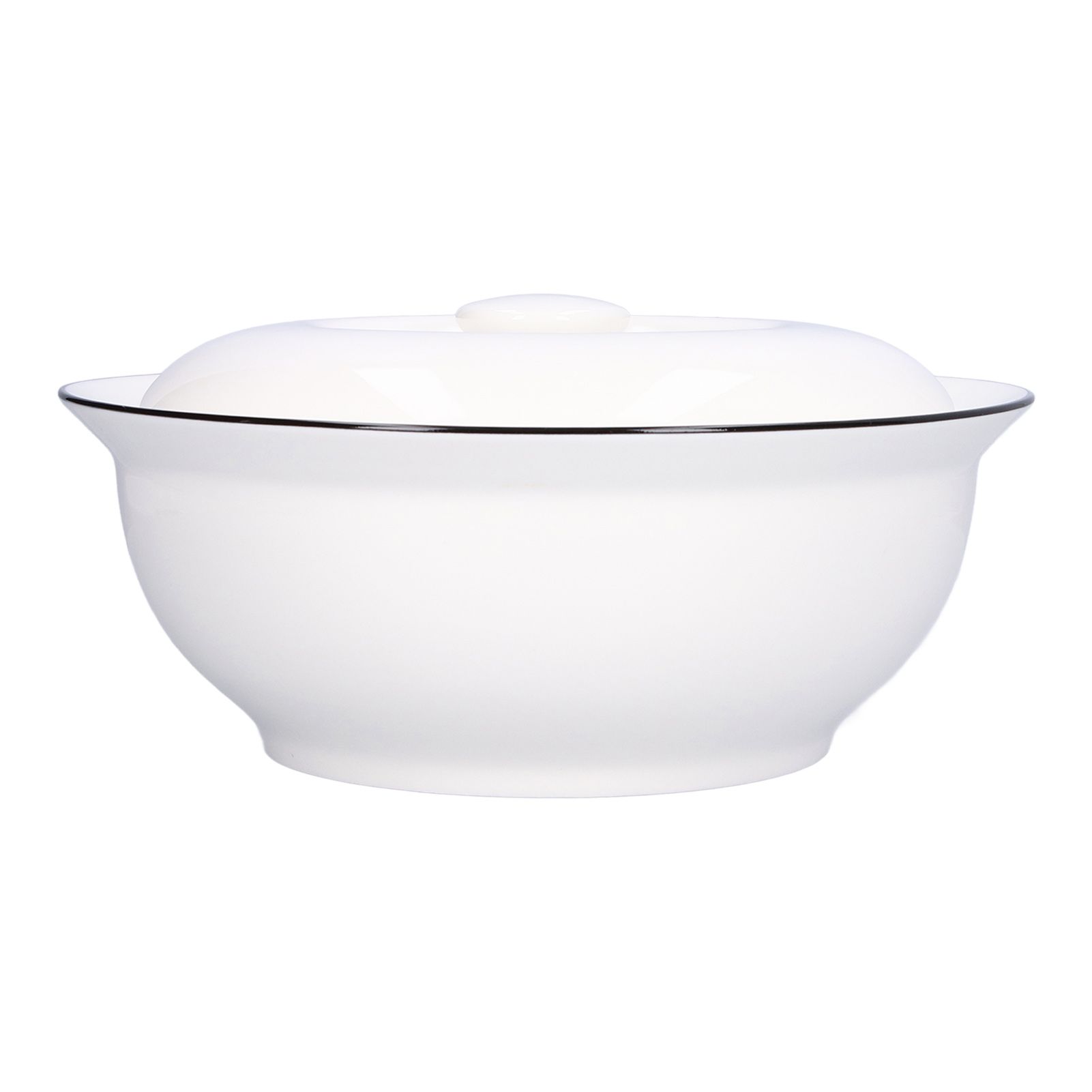 9in Soup Bowl with Lid Large Capacity 1500ml Stew Bowl Harmless White Ceramic view 9