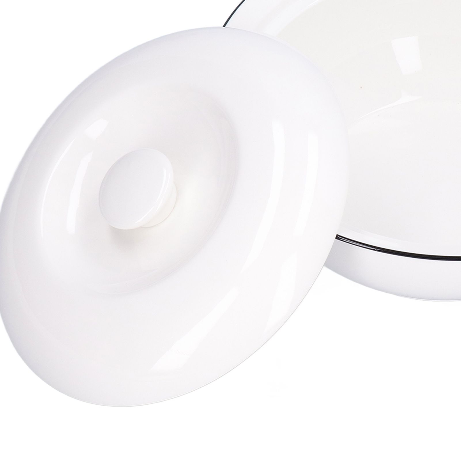9in Soup Bowl with Lid Large Capacity 1500ml Stew Bowl Harmless White Ceramic view 15