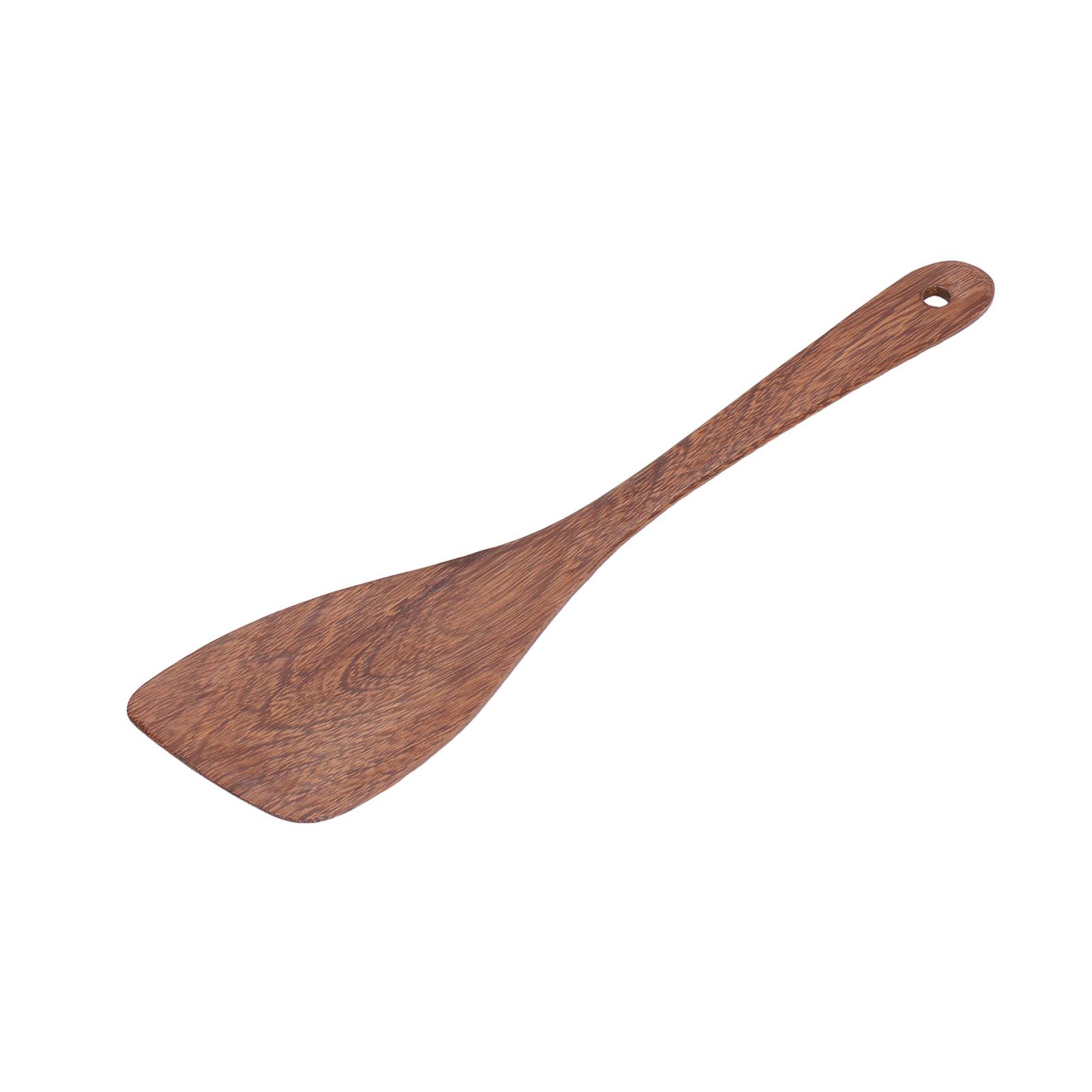 Natural Wood Long Handle Spatula Frying Spatula Round Hole Wall Mounted view 5