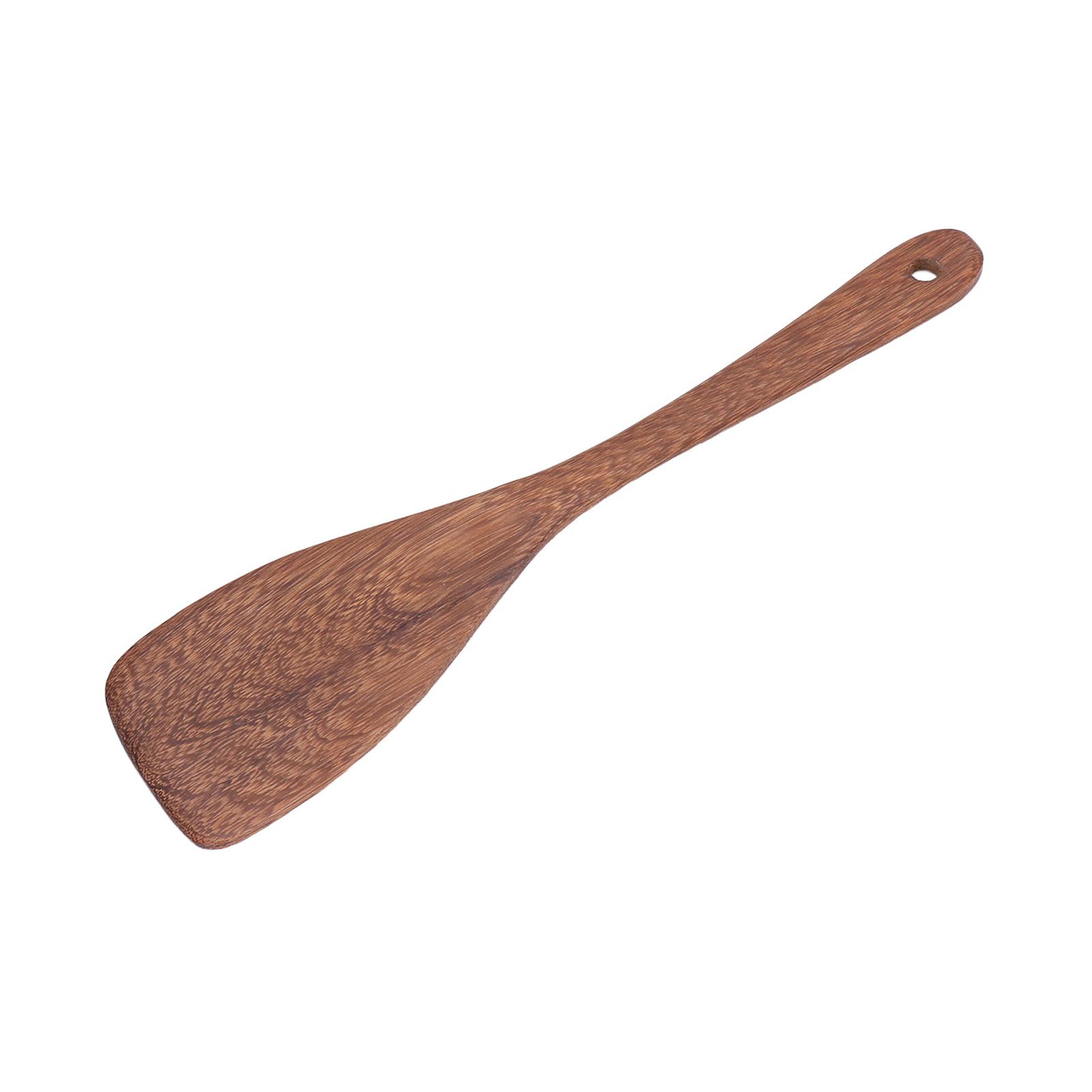 Natural Wood Long Handle Spatula Frying Spatula Round Hole Wall Mounted view 6