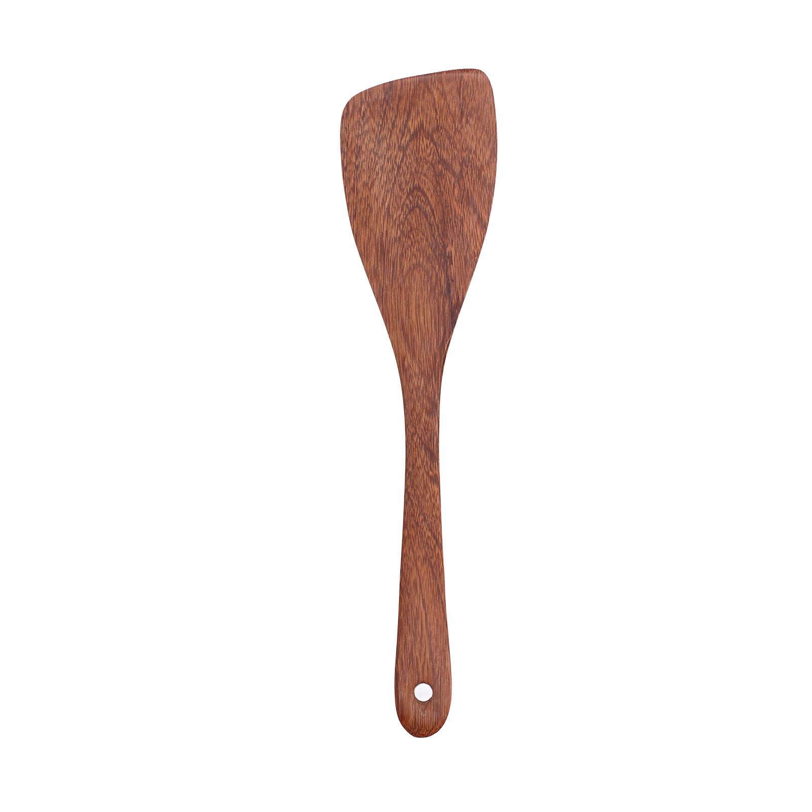 Natural Wood Long Handle Spatula Frying Spatula Round Hole Wall Mounted view 7