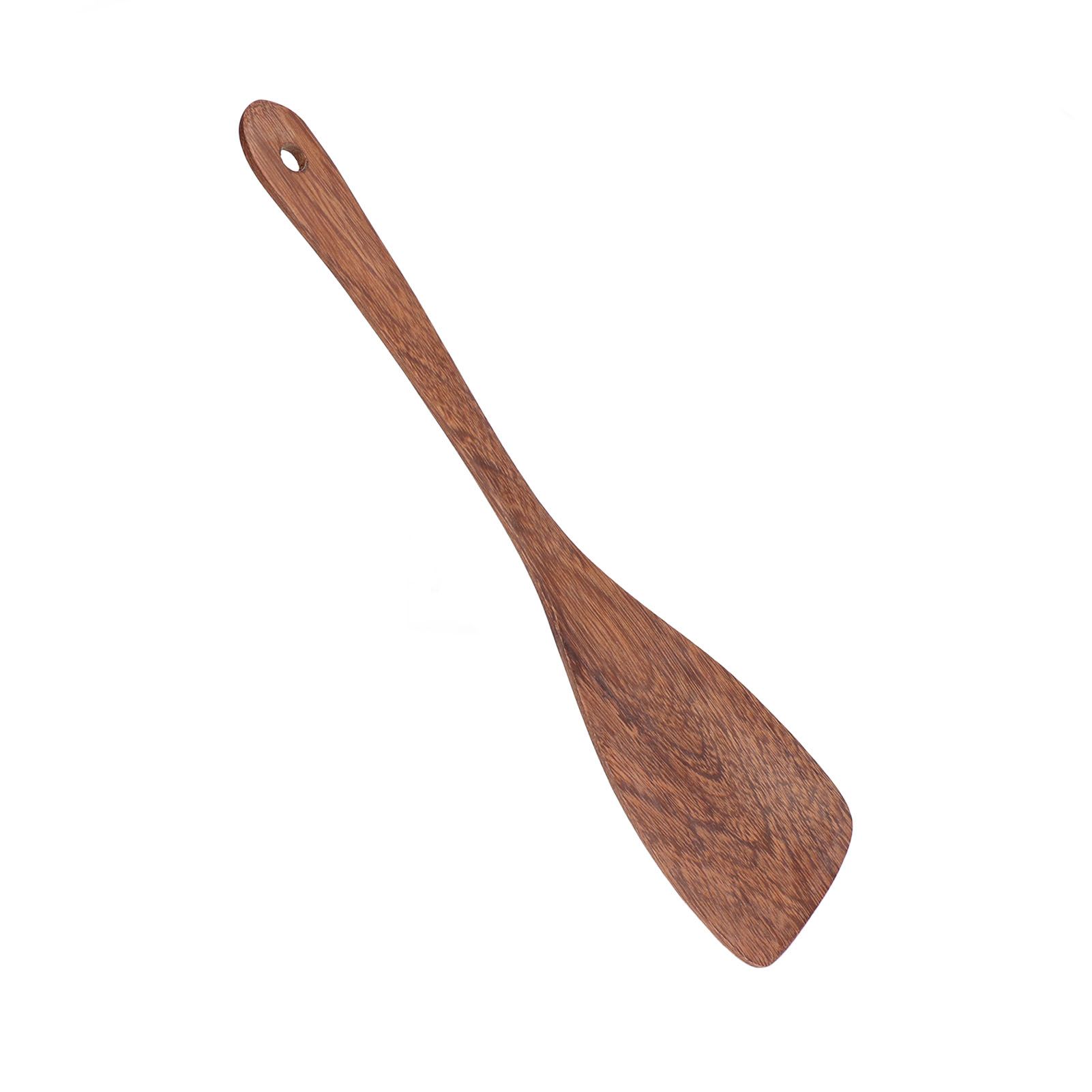 Natural Wood Long Handle Spatula Frying Spatula Round Hole Wall Mounted view 8