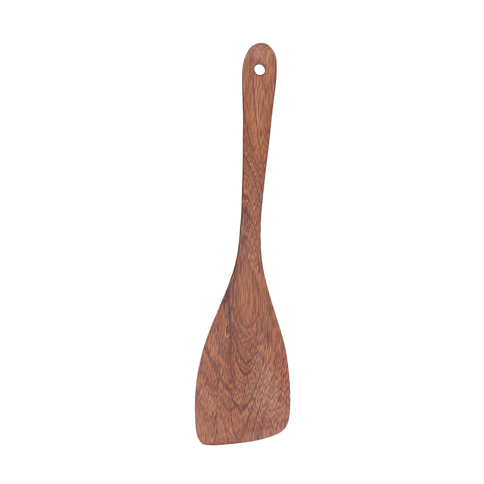 Natural Wood Long Handle Spatula Frying Spatula Round Hole Wall Mounted view 10