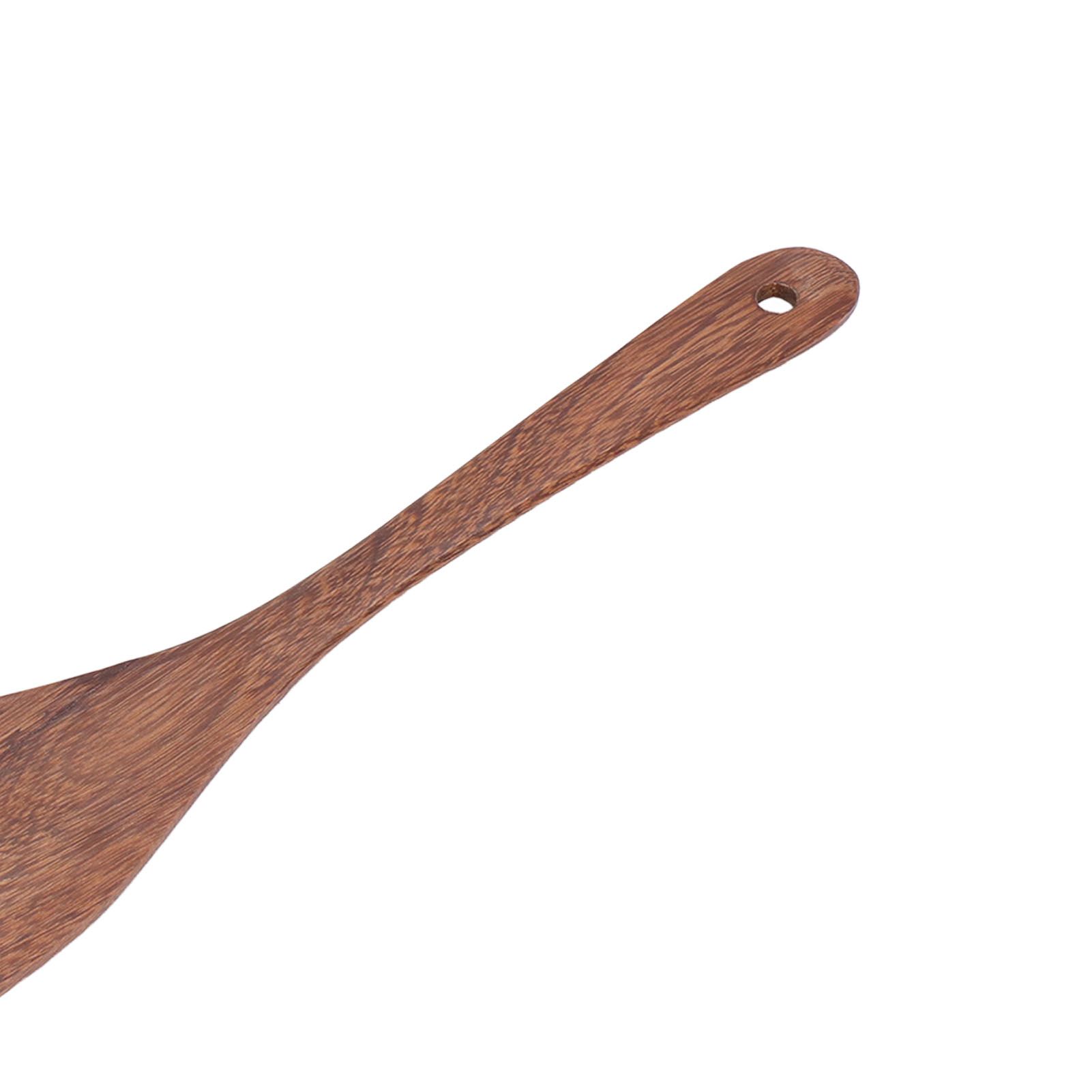 Natural Wood Long Handle Spatula Frying Spatula Round Hole Wall Mounted view 14