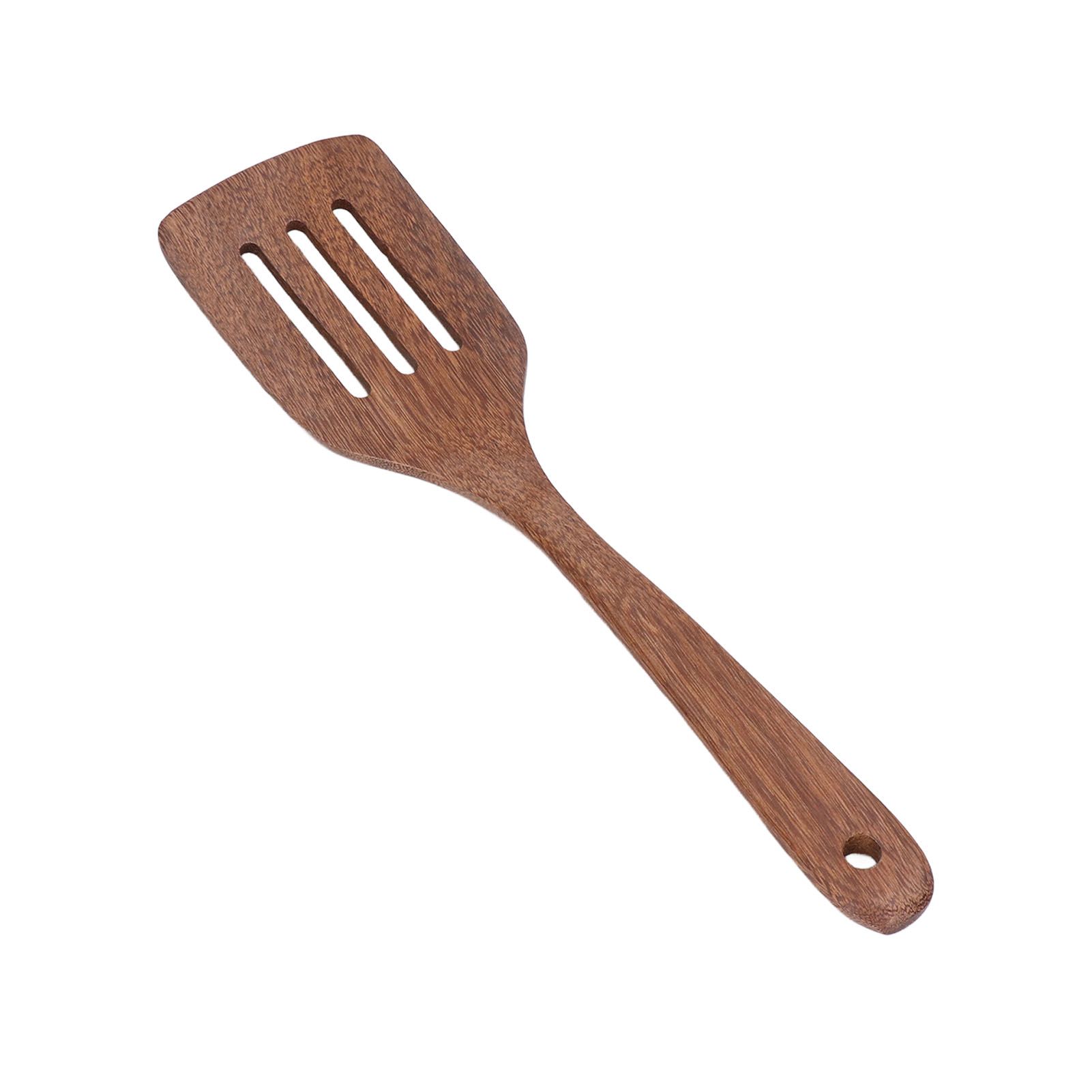 Natural Wood Long Handle Spatula Frying Spatula Round Hole Wall Mounted view 2