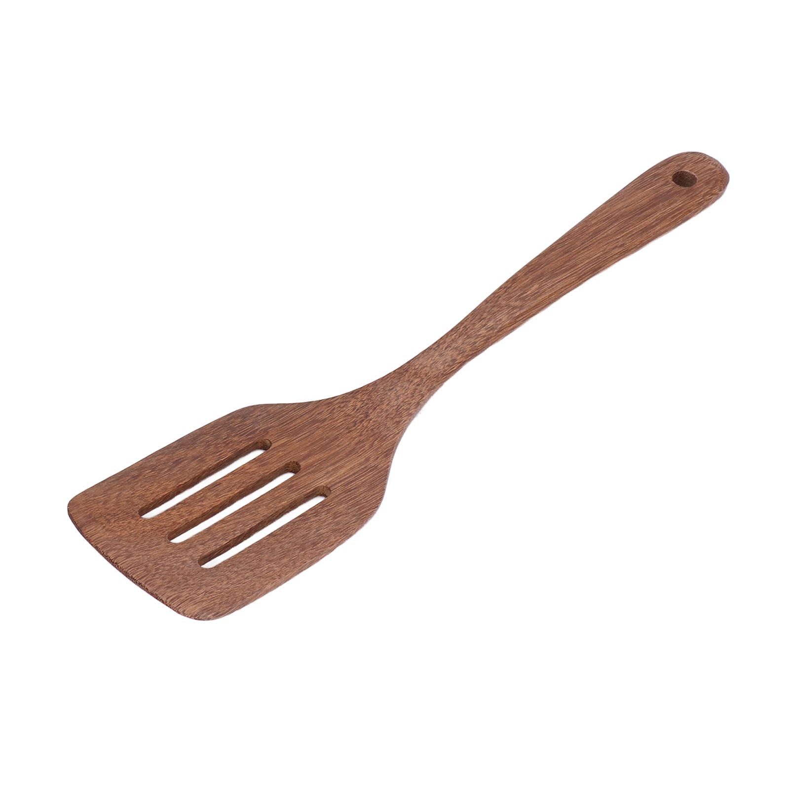 Natural Wood Long Handle Spatula Frying Spatula Round Hole Wall Mounted view 6