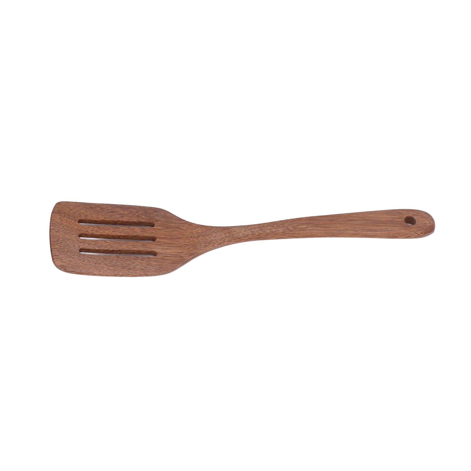 Natural Wood Long Handle Spatula Frying Spatula Round Hole Wall Mounted view 15