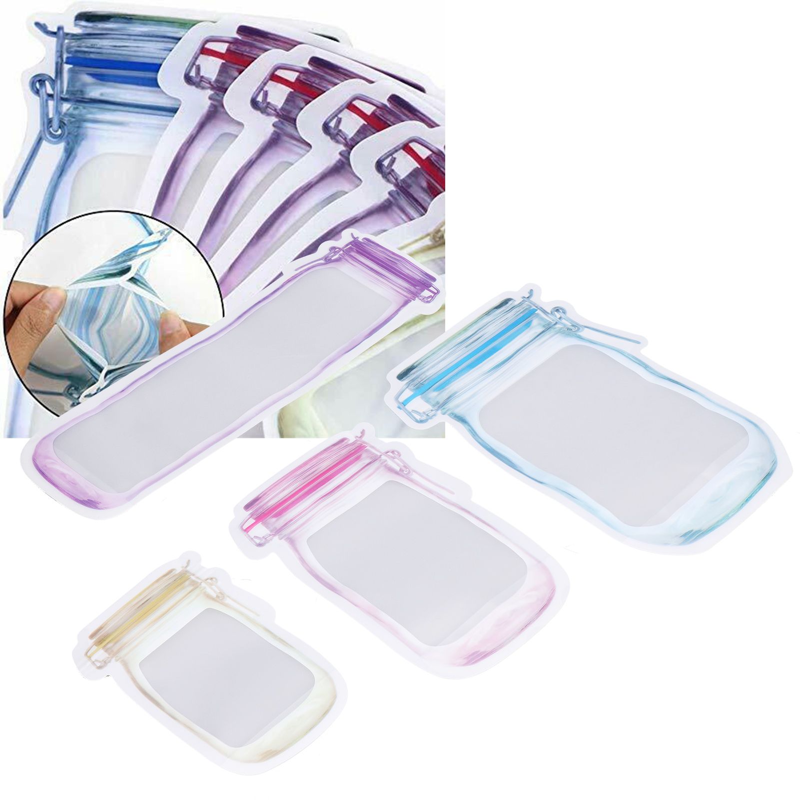 40Pcs Reusable Food Storage Bags Good Leakproofness Large Capacity Zipper view 12