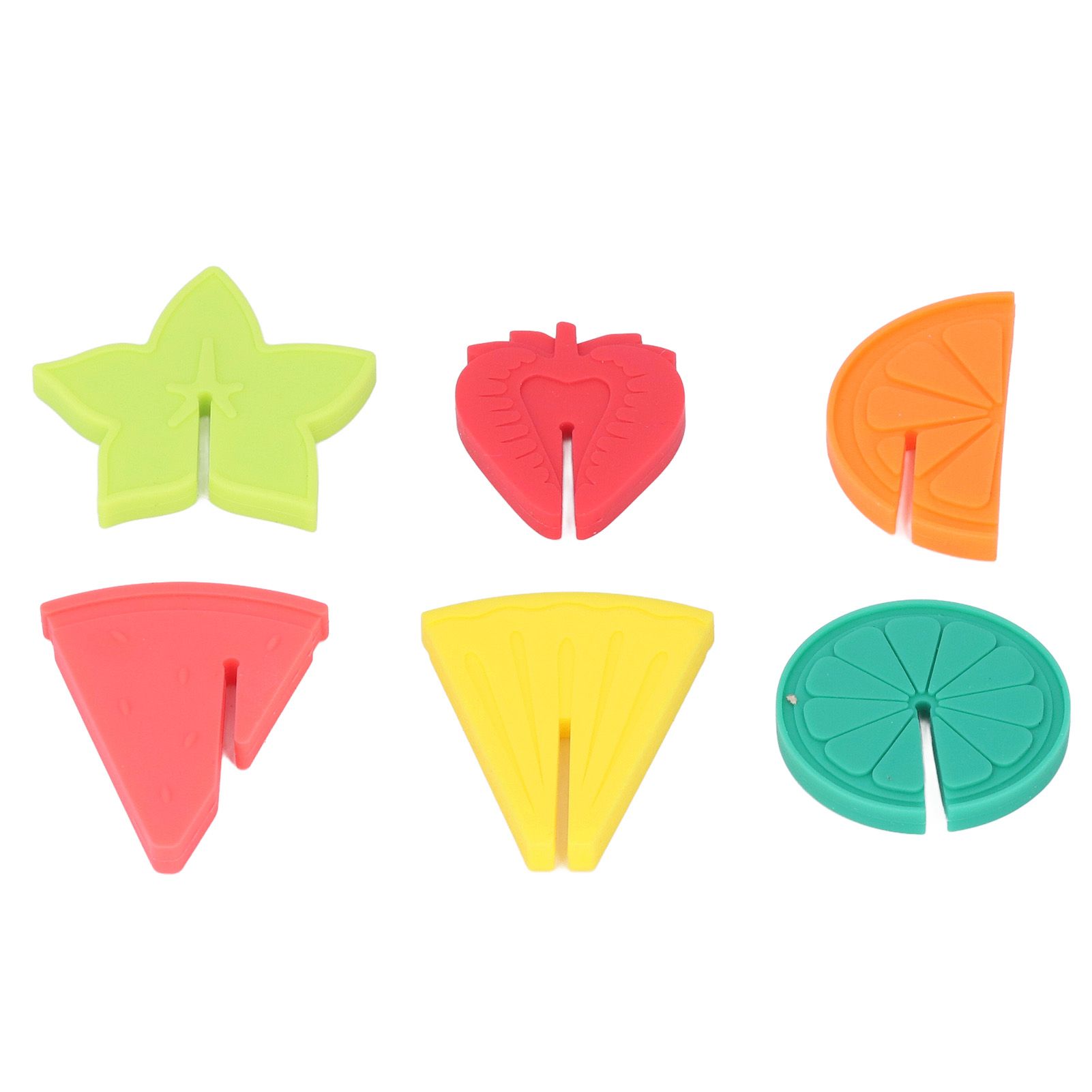 6pcs Wine Glass Marker Silicone Fruit Pattern Harmless Reusable Drink Cup view 2