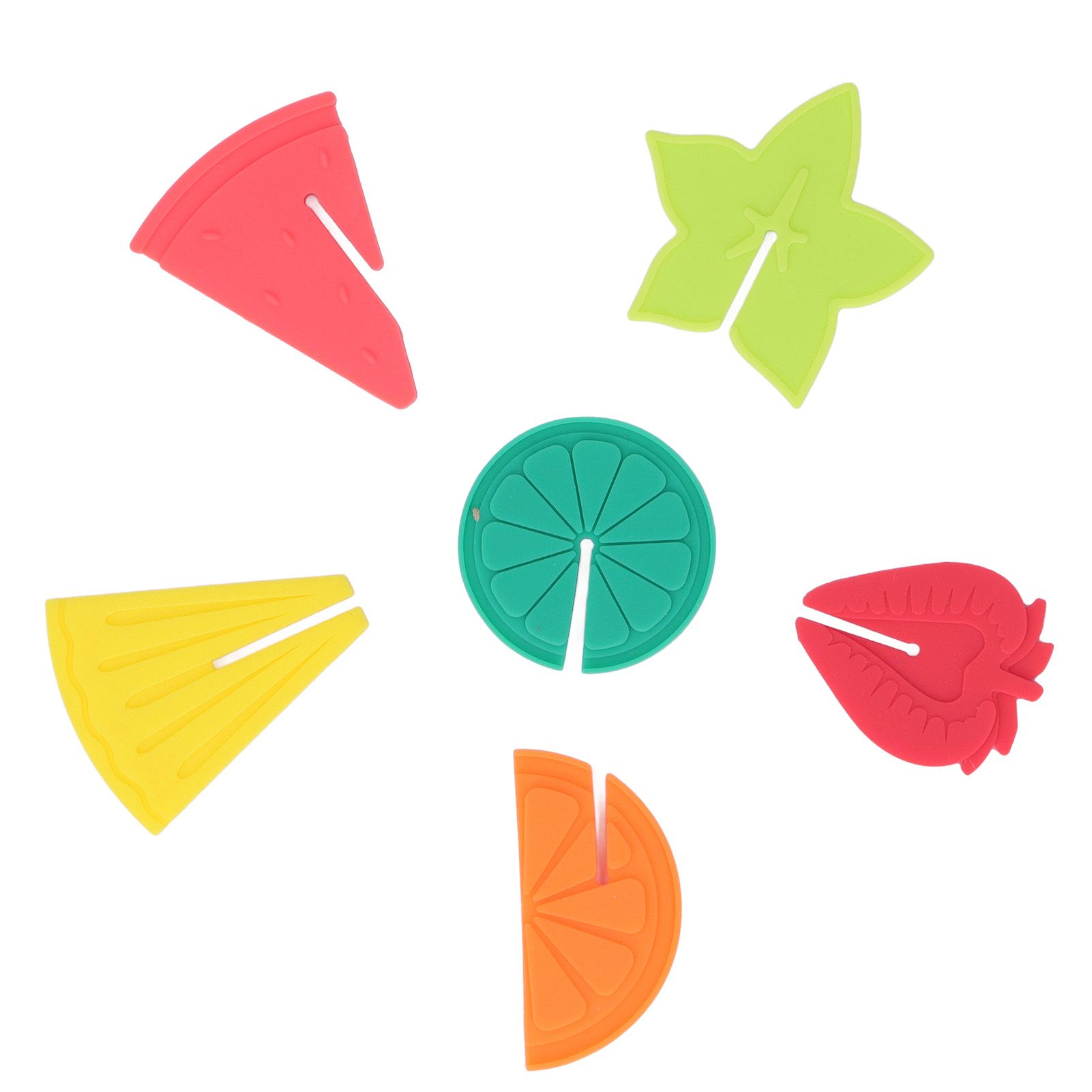 6pcs Wine Glass Marker Silicone Fruit Pattern Harmless Reusable Drink Cup view 8