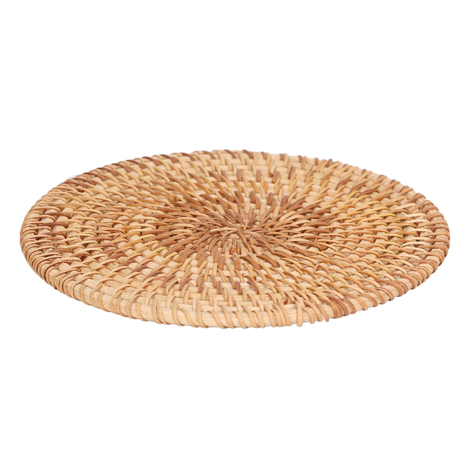 Woven Round Placemat Natural Rattan Braid Hot Insulation Placemat for Large — image 1