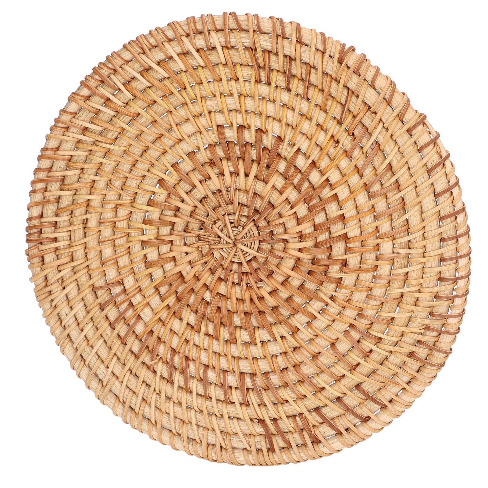 Woven Round Placemat Natural Rattan Braid Hot Insulation Placemat for Large view 4