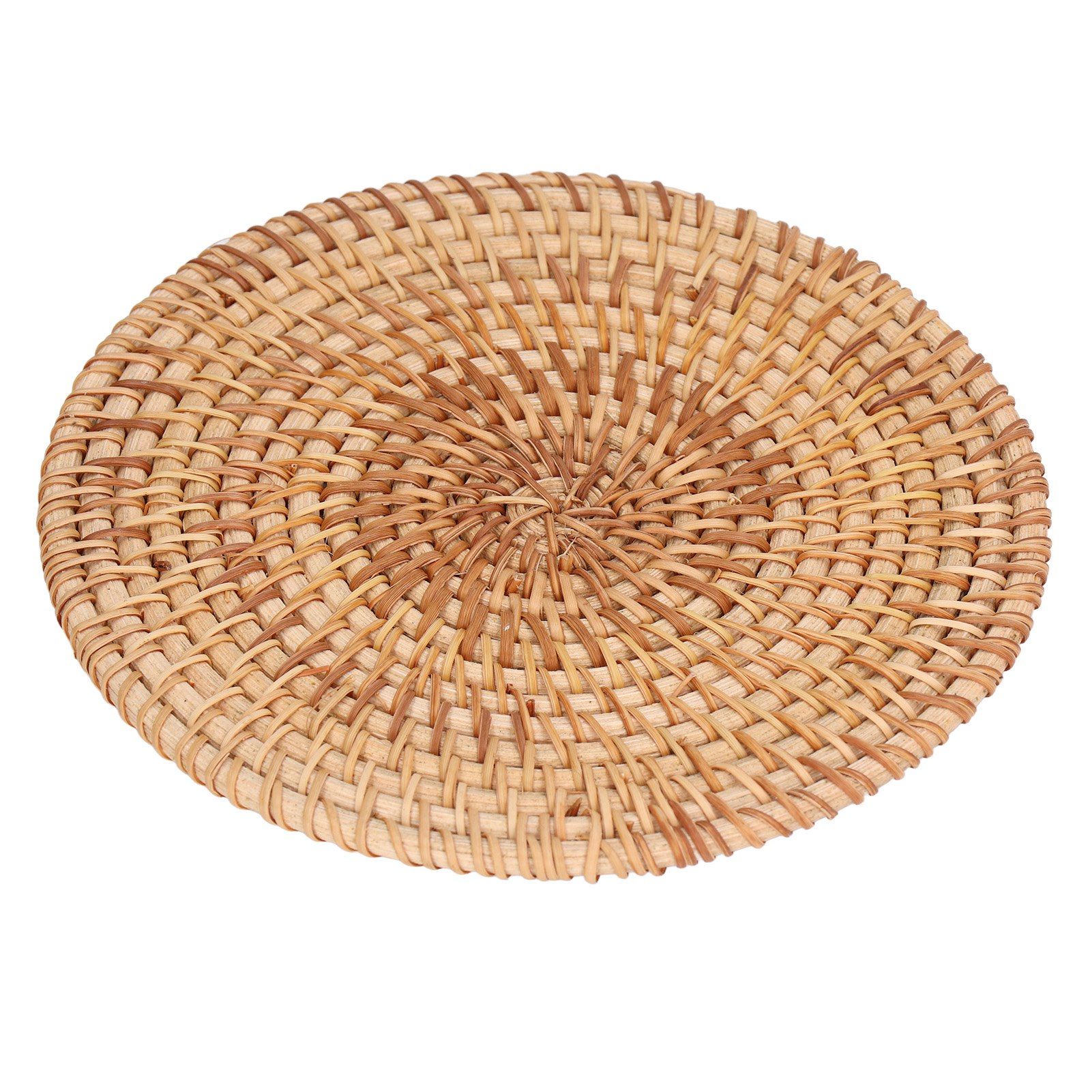Woven Round Placemat Natural Rattan Braid Hot Insulation Placemat for Large view 9