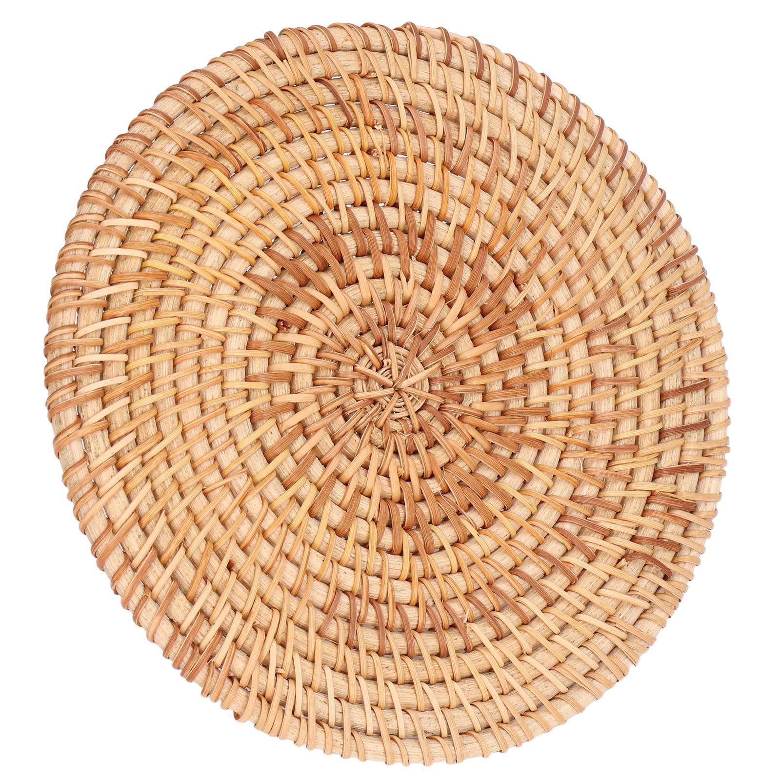 Woven Round Placemat Natural Rattan Braid Hot Insulation Placemat for Large view 10