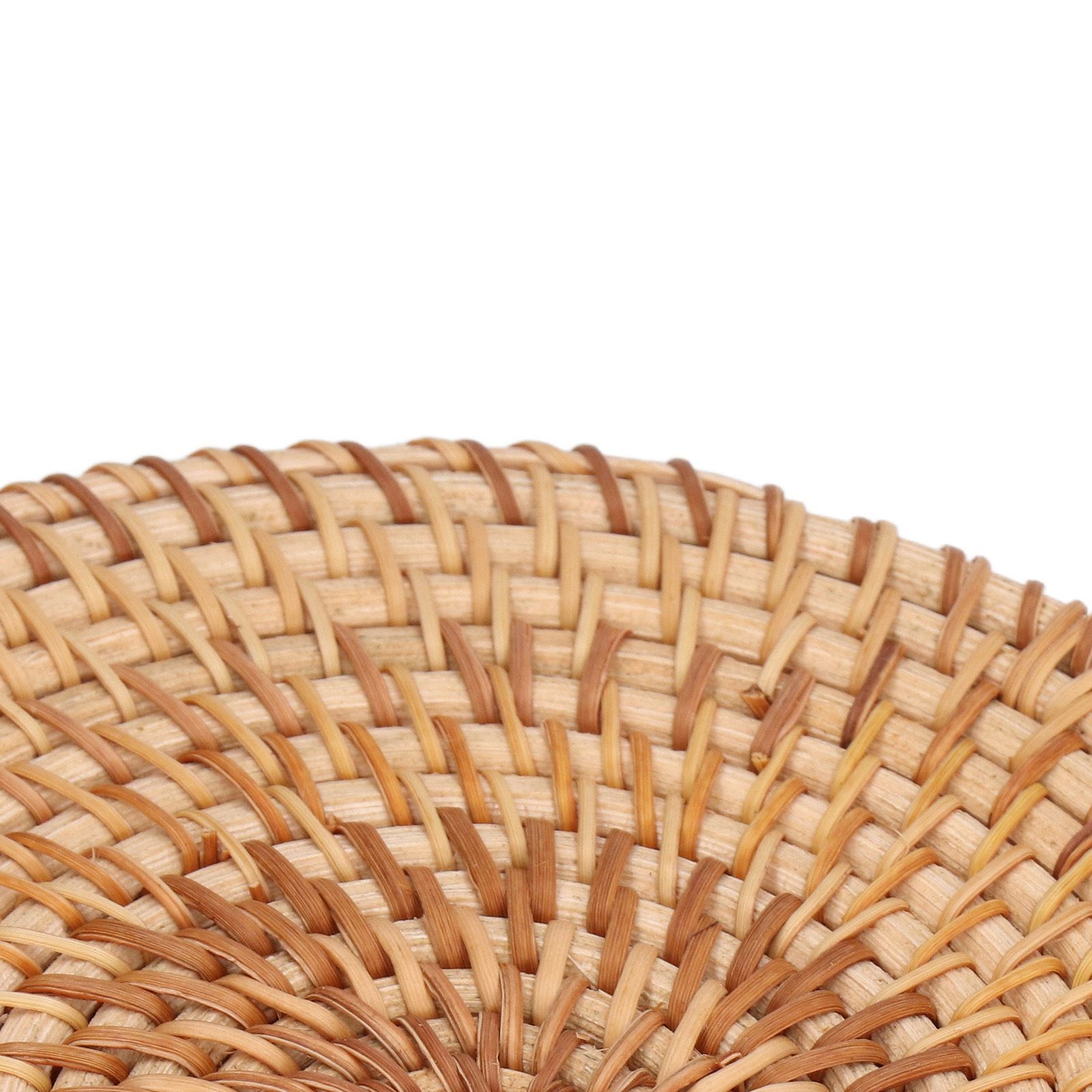 Woven Round Placemat Natural Rattan Braid Hot Insulation Placemat for Large view 13
