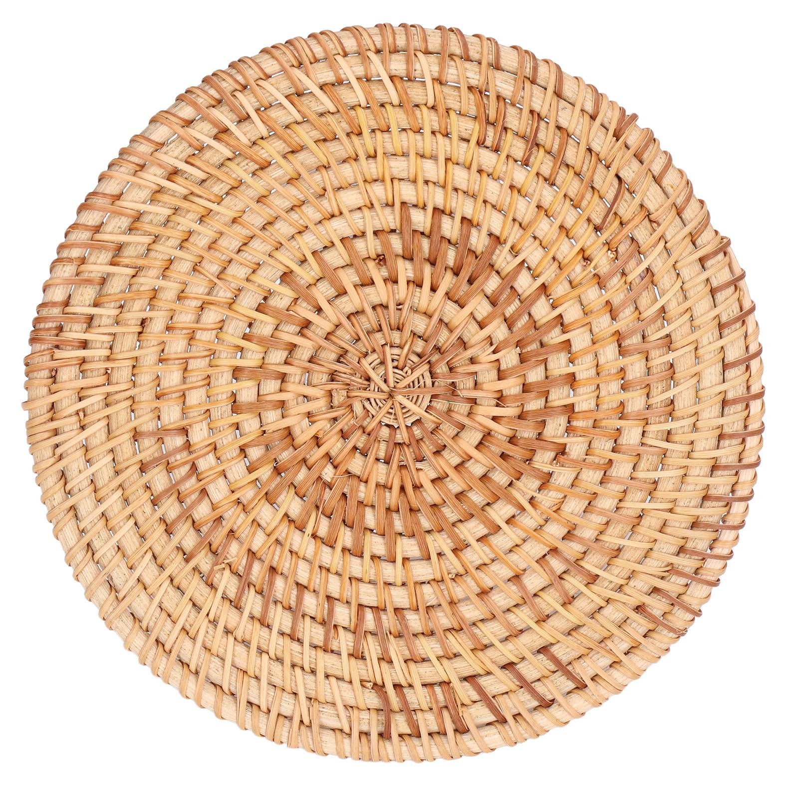 Woven Round Placemat Natural Rattan Braid Hot Insulation Placemat for Large view 6