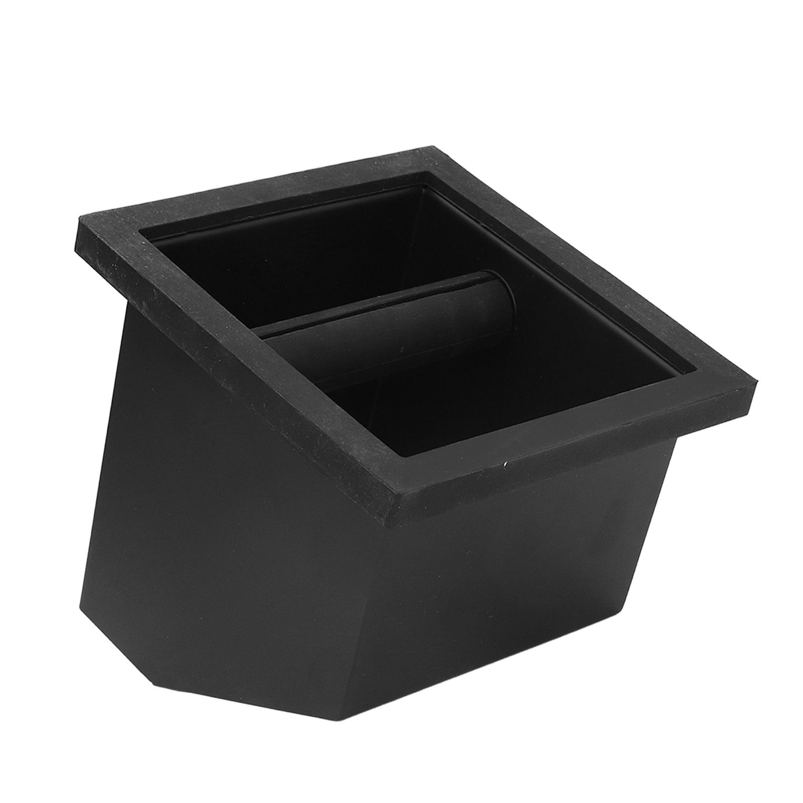 Coffee Knock Box Grounds Disposal Bin Bottomless Embedded Oblique Mouth view 3
