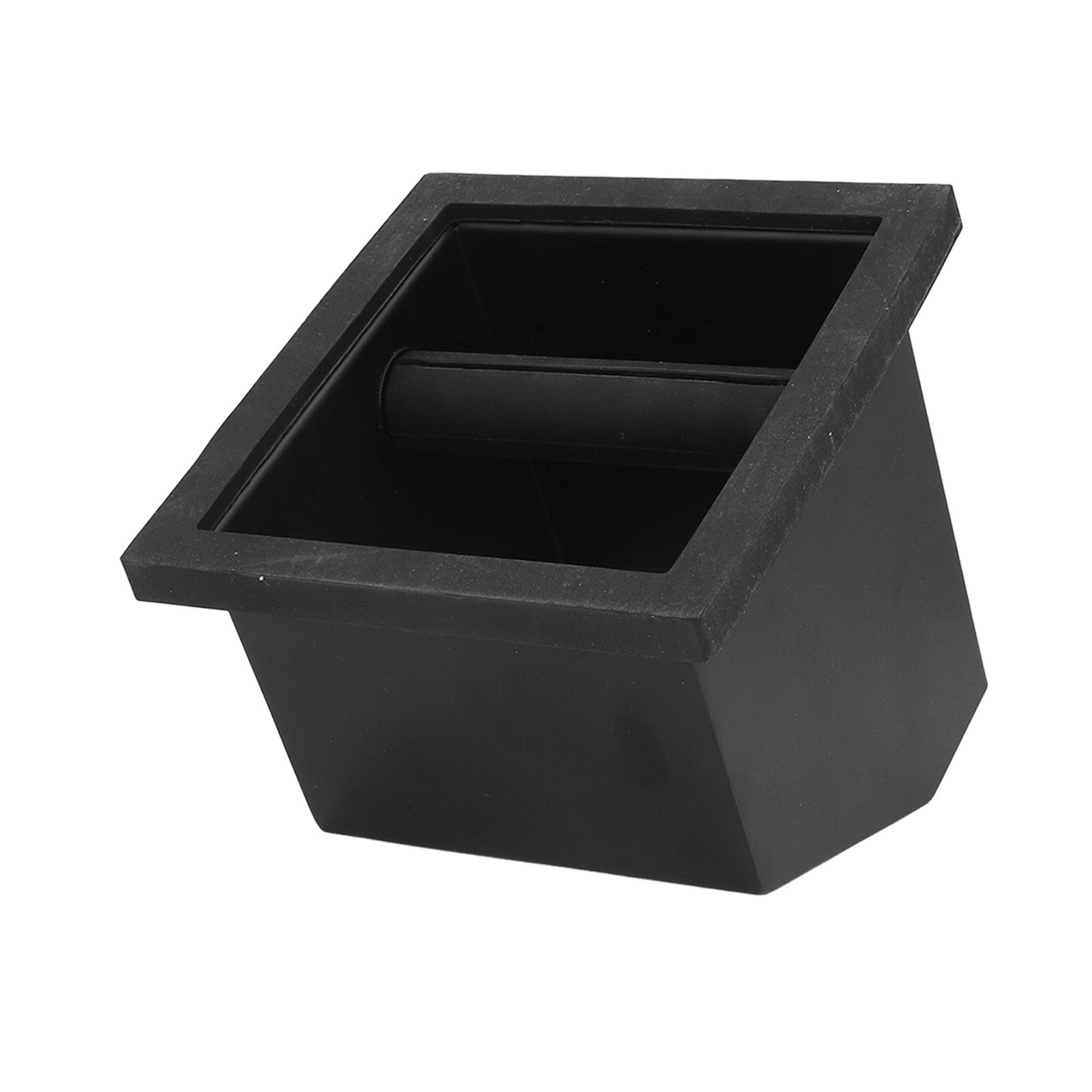 Coffee Knock Box Grounds Disposal Bin Bottomless Embedded Oblique Mouth view 5