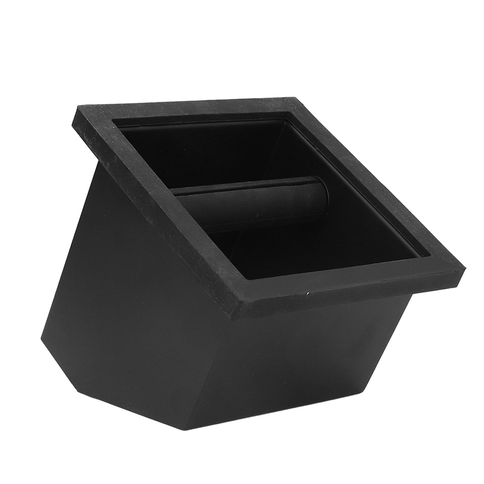 Coffee Knock Box Grounds Disposal Bin Bottomless Embedded Oblique Mouth view 6