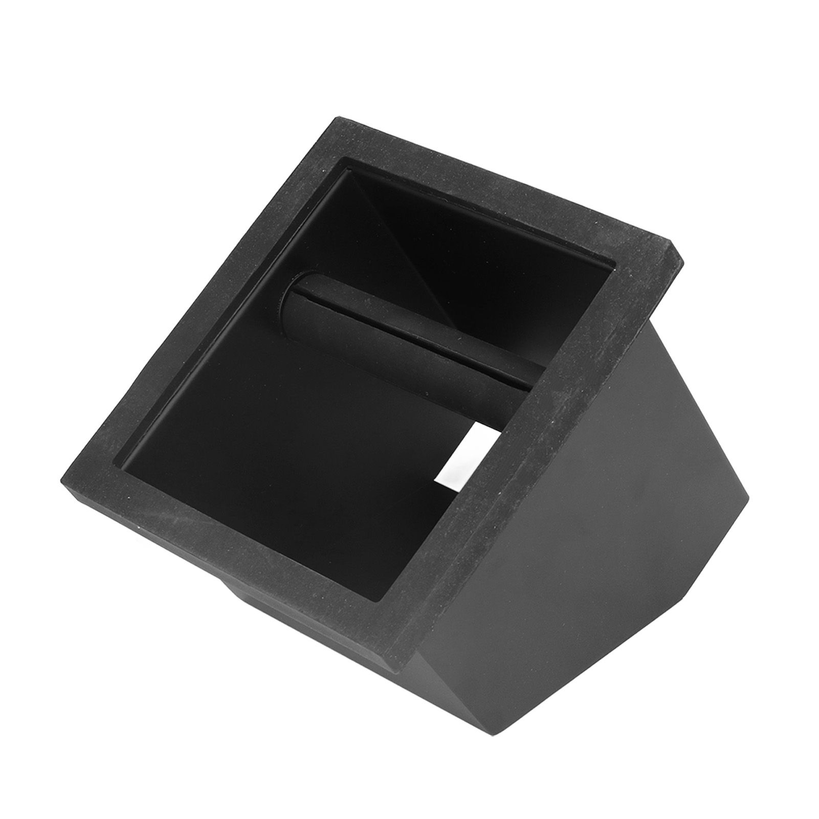 Coffee Knock Box Grounds Disposal Bin Bottomless Embedded Oblique Mouth view 7