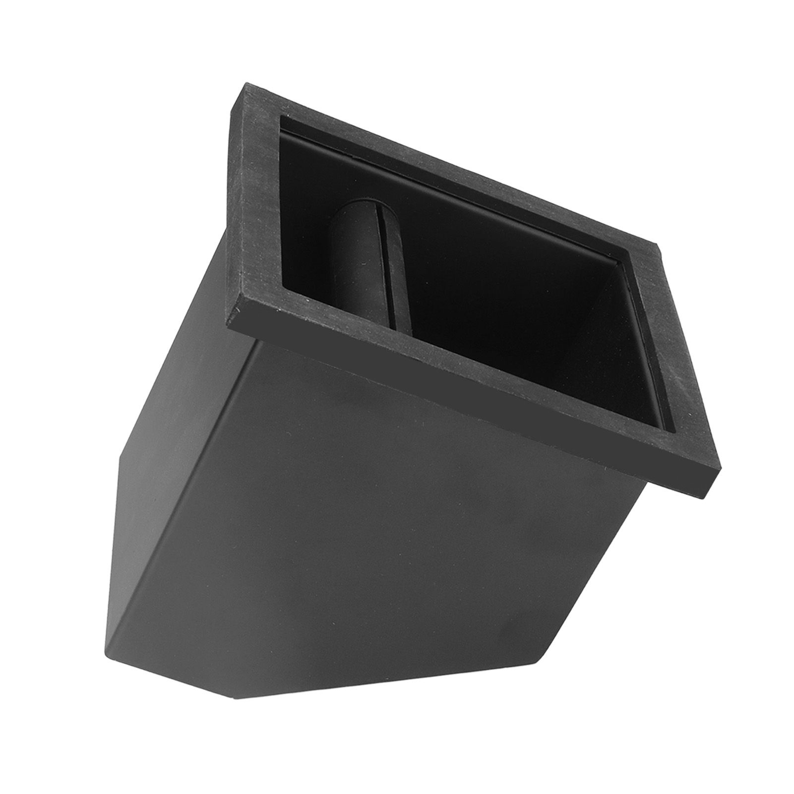 Coffee Knock Box Grounds Disposal Bin Bottomless Embedded Oblique Mouth view 9