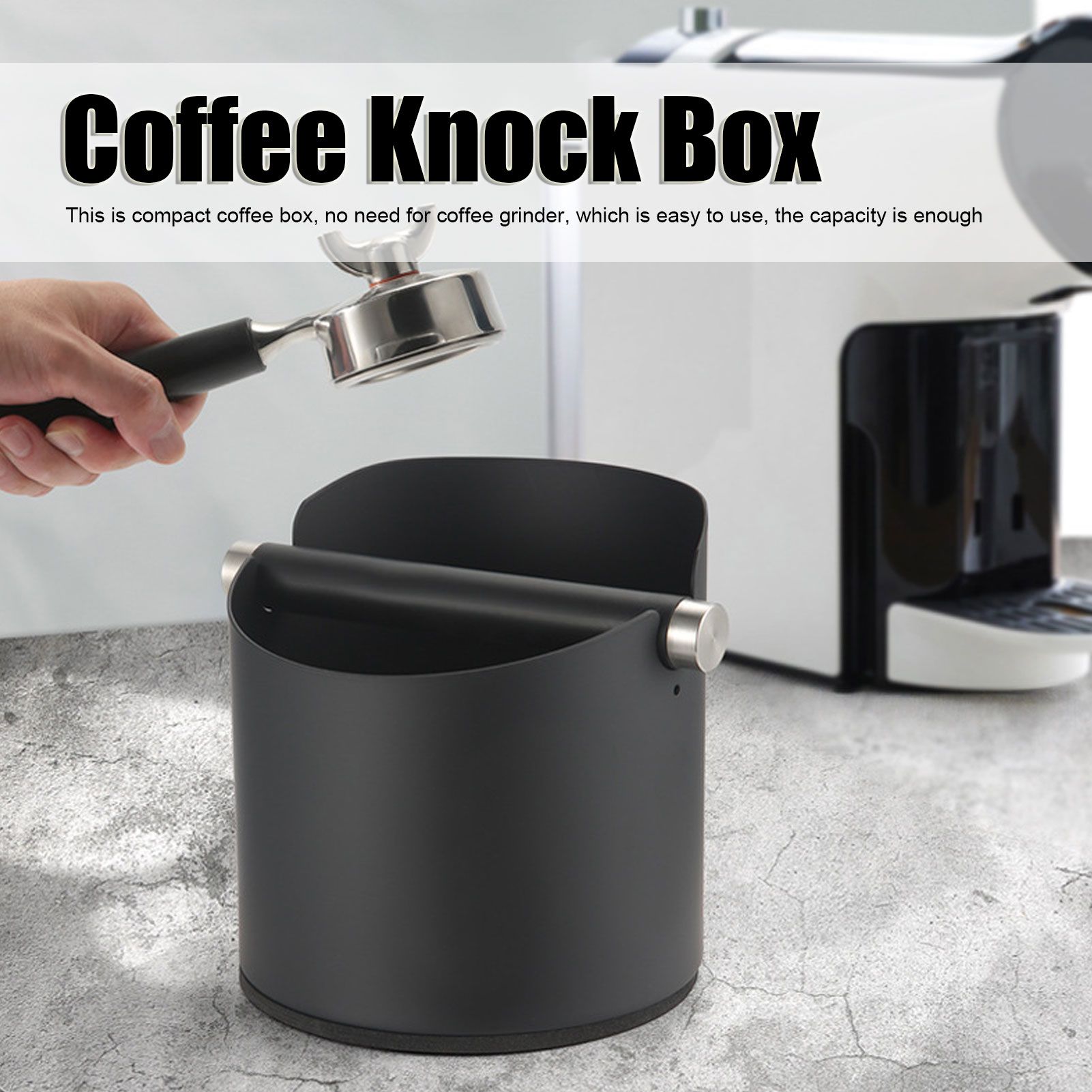 Coffee Grounds Bucket Stainless Steel Rubber Coffee Dump Bin for Home view 14