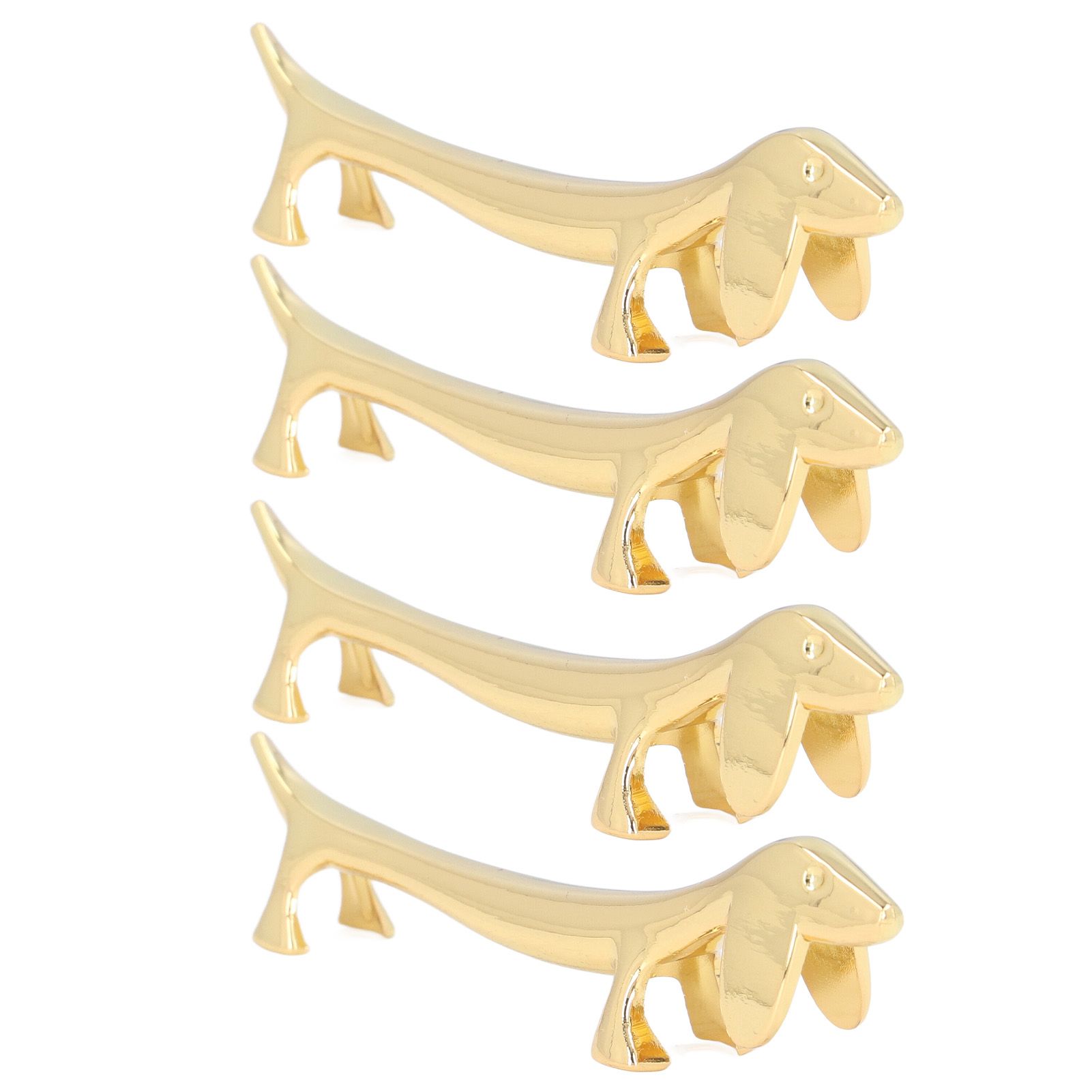 4Pcs Chopstick Rest Smoother Surfaces Reusable Cute Animal Design Gold view 2