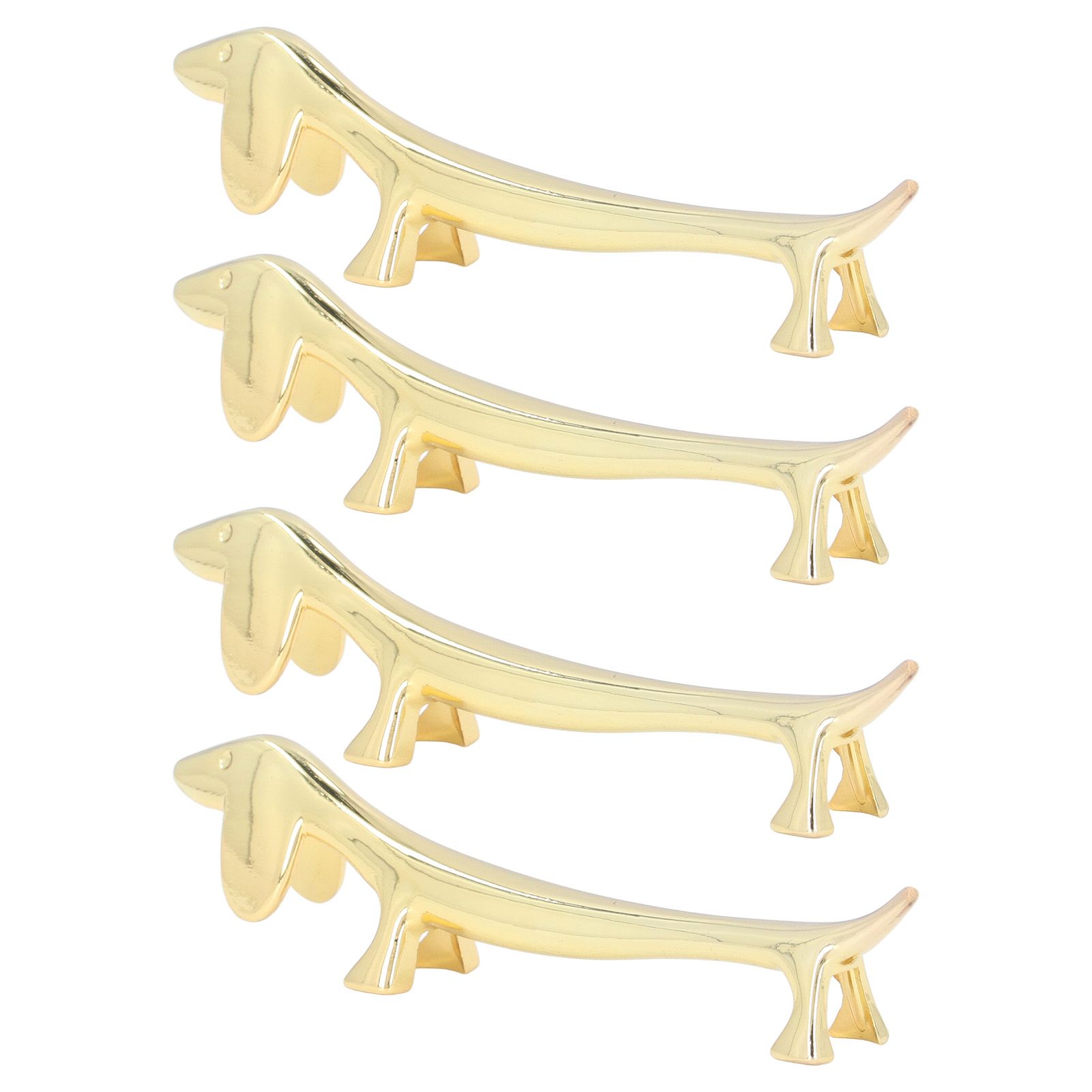 4Pcs Chopstick Rest Smoother Surfaces Reusable Cute Animal Design Gold view 5