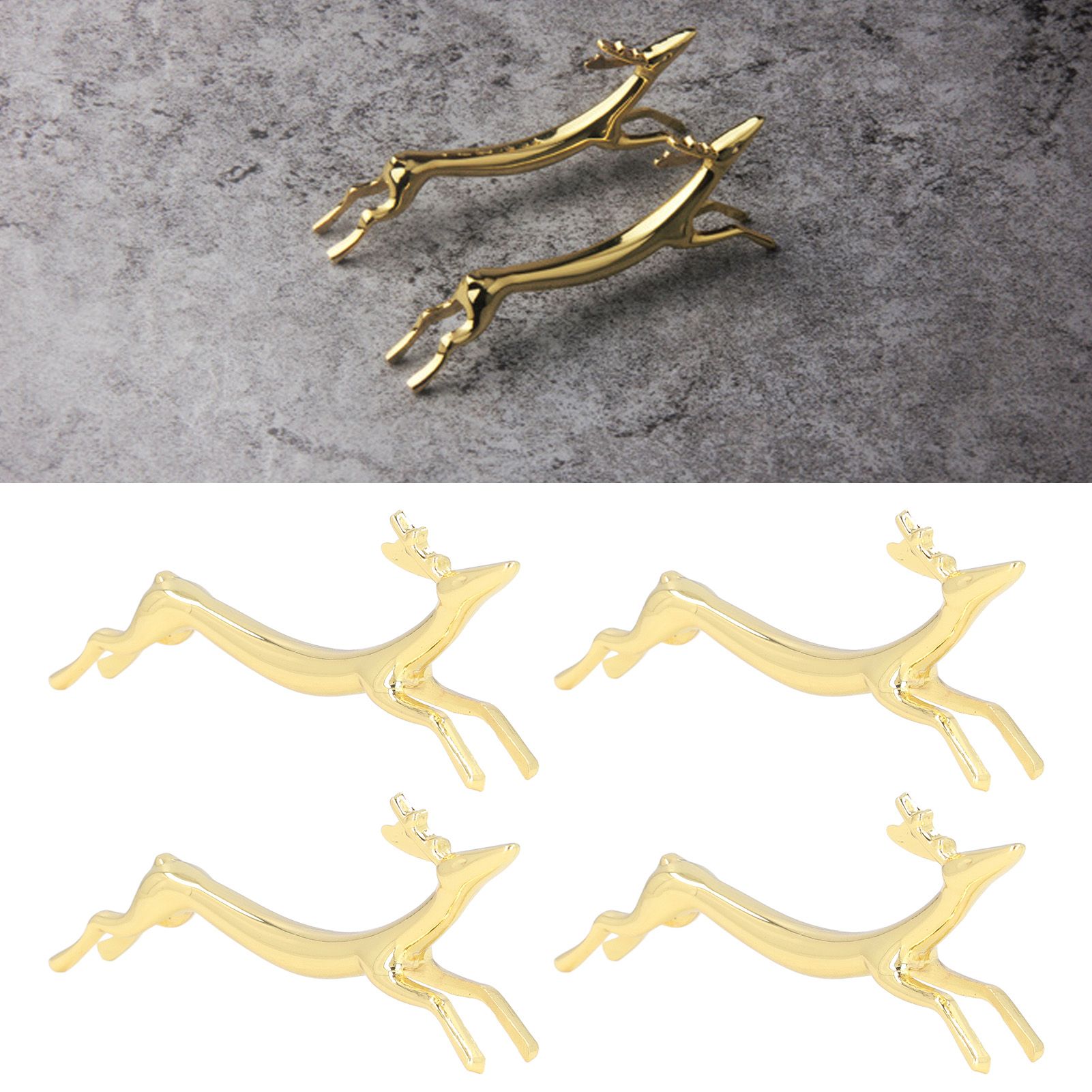4Pcs Chopstick Rest Smoother Surfaces Reusable Cute Animal Design Gold view 12